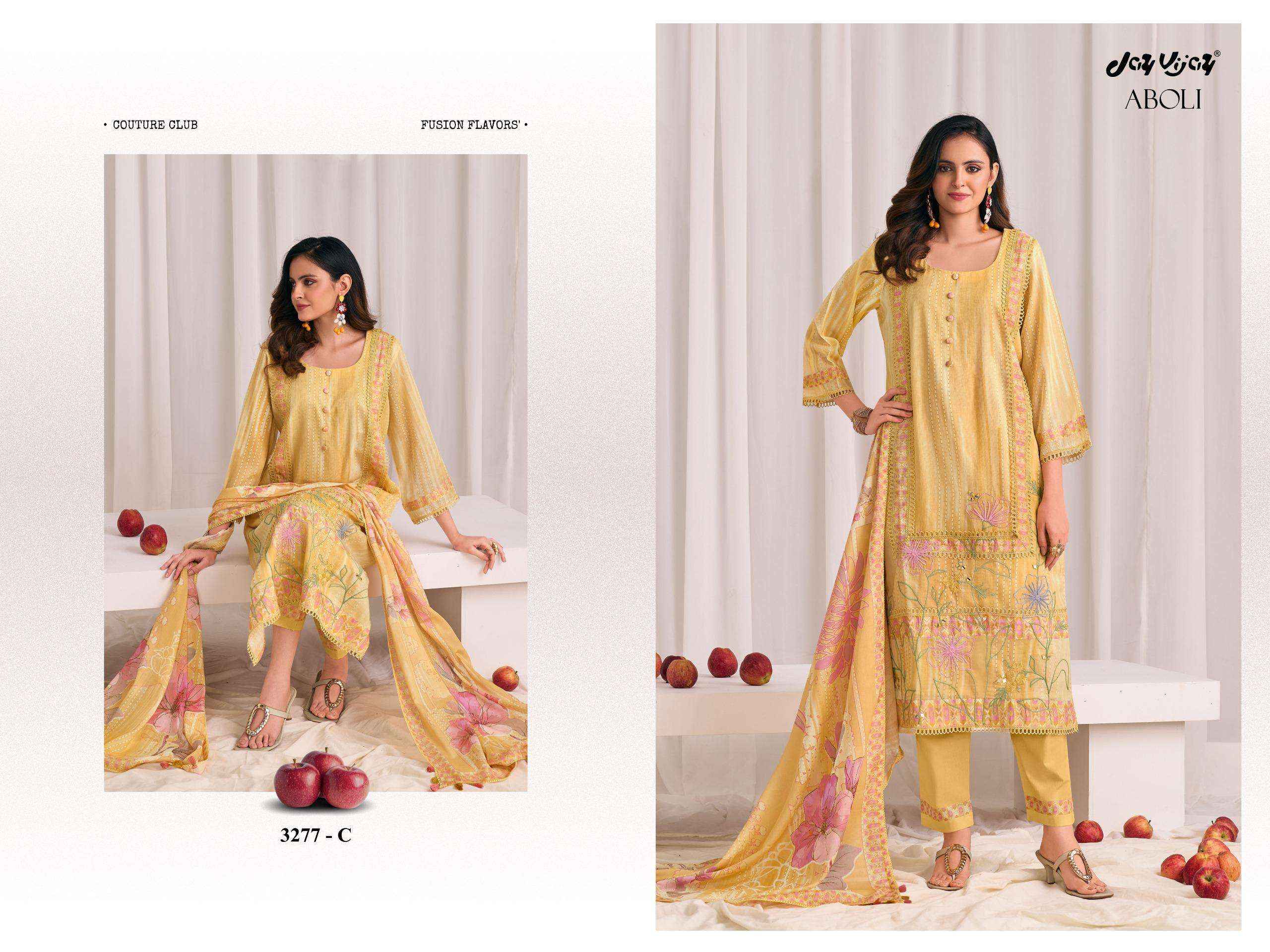 Jay Vijay Aboli 3277 Latest Designs Cotton Salwar Kameez Wholesale Rate ( 4 Pcs Catalog )