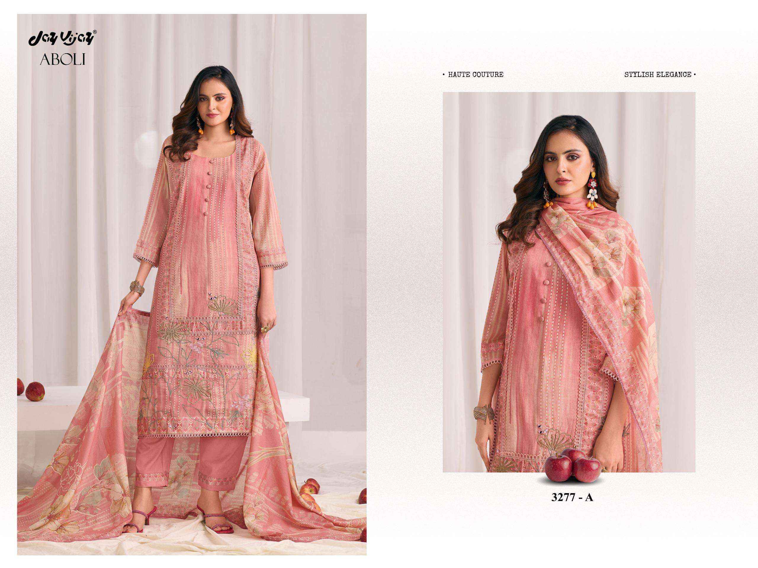 Jay Vijay Aboli 3277 Latest Designs Cotton Salwar Kameez Wholesale Rate ( 4 Pcs Catalog )