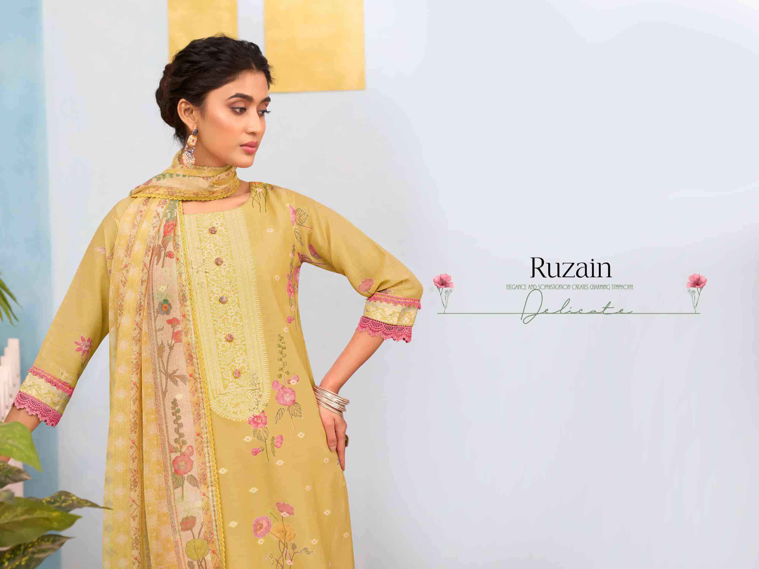 Jay Vijay Ruzain 3289 Pure Linen Jacquard Designer Salwar Kameez Wholesale Rate ( 4 Pcs Catalog )