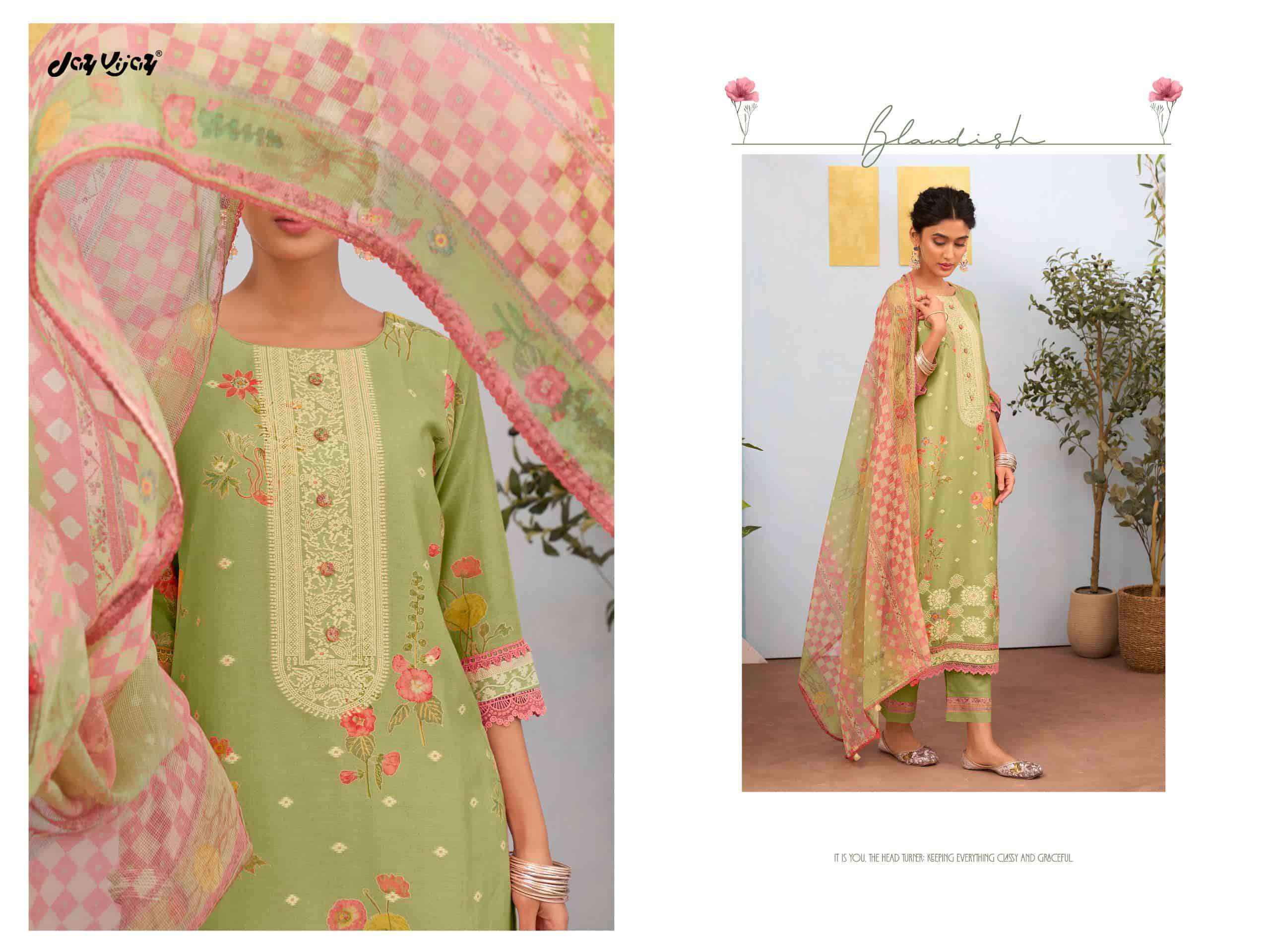 Jay Vijay Ruzain 3289 Pure Linen Jacquard Designer Salwar Kameez Wholesale Rate ( 4 Pcs Catalog )