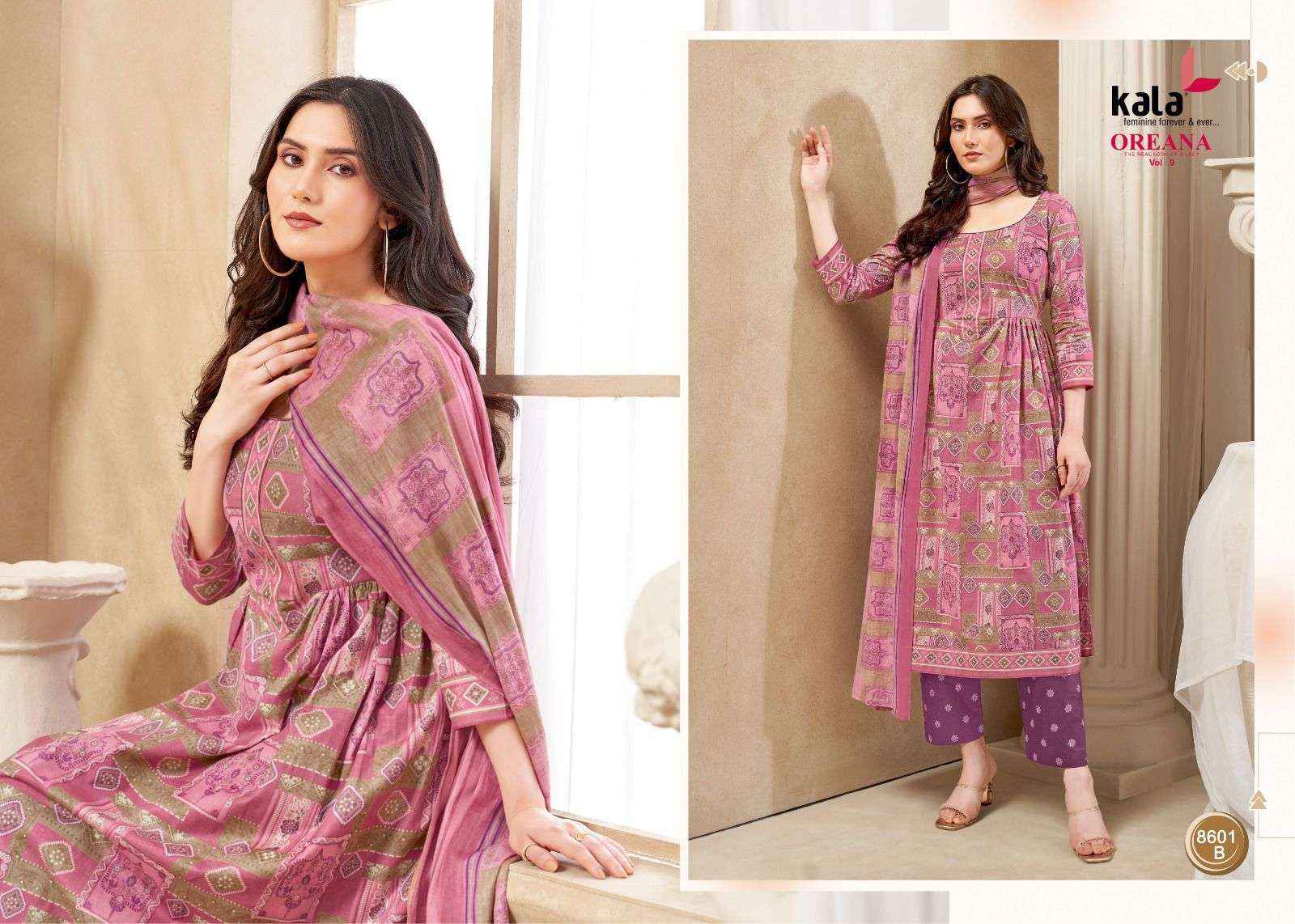 KALA FASHION OREANA VOL 9 COTTON JAIPURI PRINT SALWAR SUIT WHOLESALE RATE ( 12 PCS CATALOG )