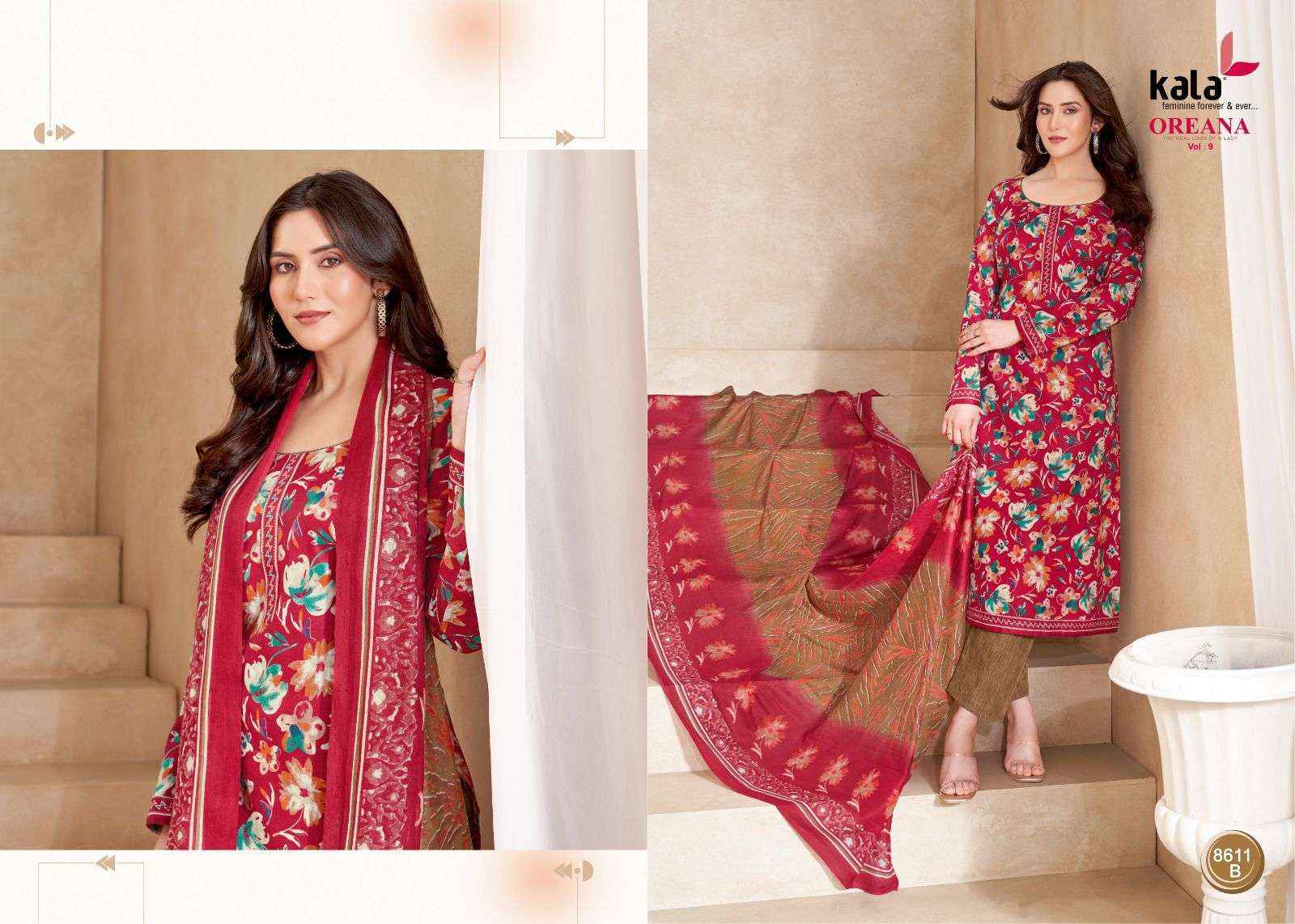 KALA FASHION OREANA VOL 9 COTTON JAIPURI PRINT SALWAR SUIT WHOLESALE RATE ( 12 PCS CATALOG )