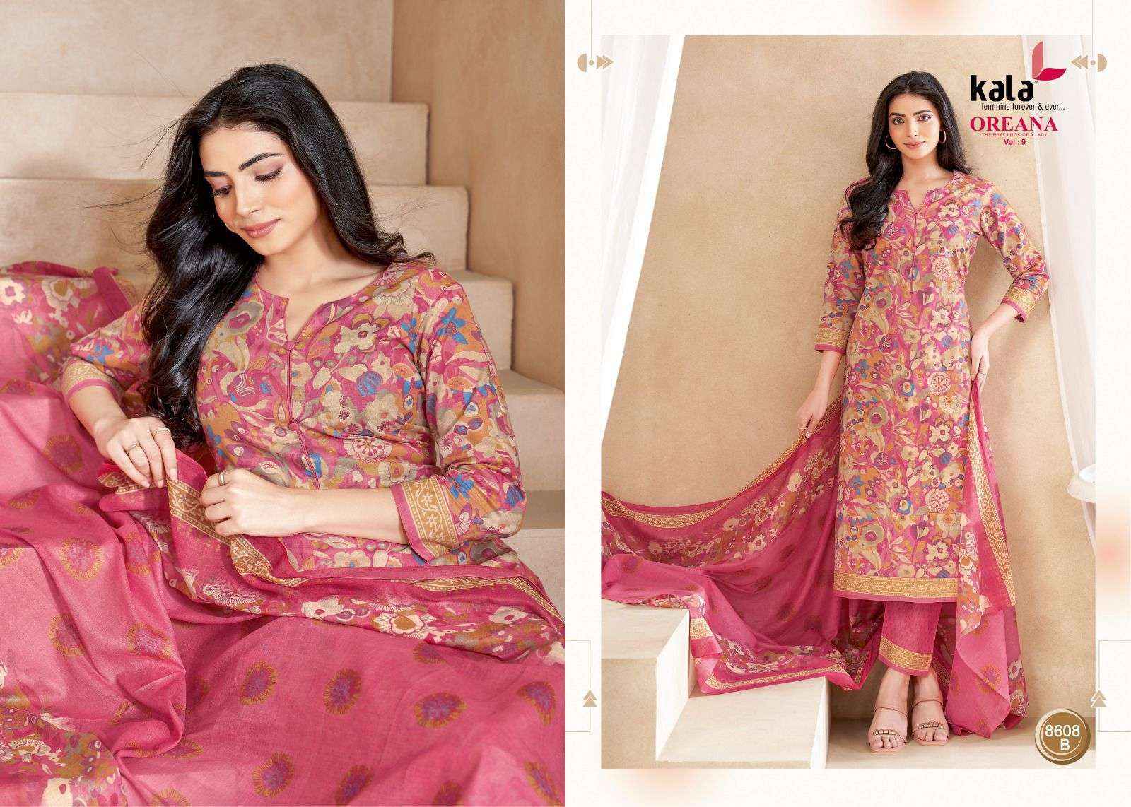 KALA FASHION OREANA VOL 9 COTTON JAIPURI PRINT SALWAR SUIT WHOLESALE RATE ( 12 PCS CATALOG )