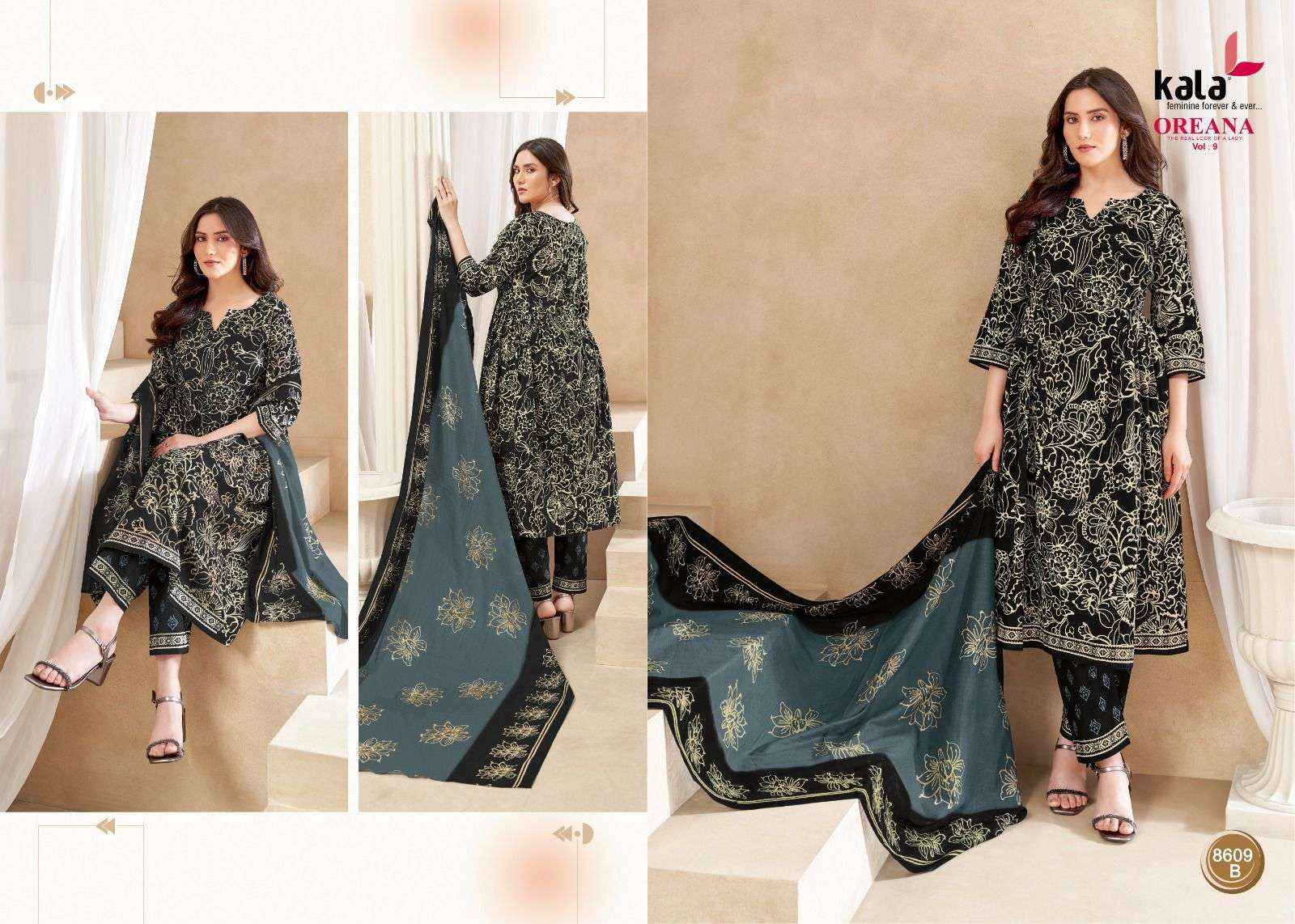 KALA FASHION OREANA VOL 9 COTTON JAIPURI PRINT SALWAR SUIT WHOLESALE RATE ( 12 PCS CATALOG )