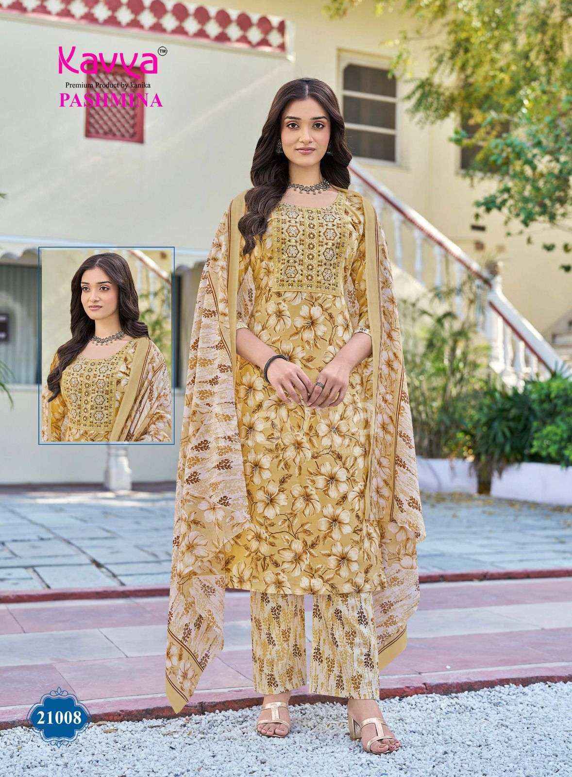 Kavya Pashmina Vol 21 Malasian Cotton Kurti Combo Set Wholesale Rate ( 10 Pcs Catalog )