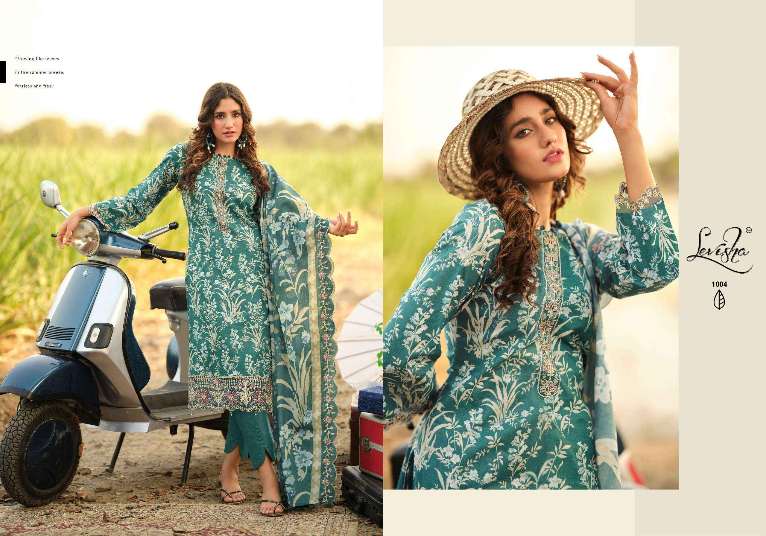 Levisha Humdum Cambric Cotton Salwar Kameez Wholesale Rate ( 6 Pcs Catalog )