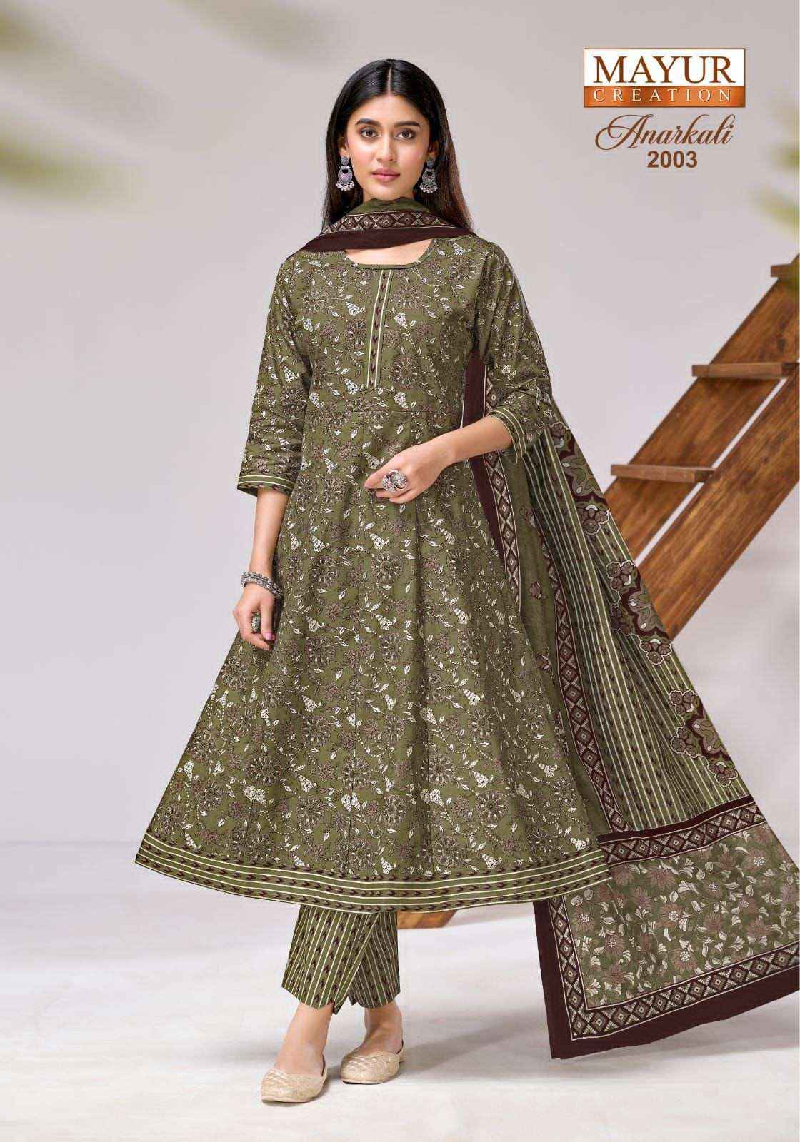 Mayur Anarkali Vol 2 Cotton Anarkali 3 Piece Salwar Kameez Wholesale Rate ( 6 Pcs Catalog )