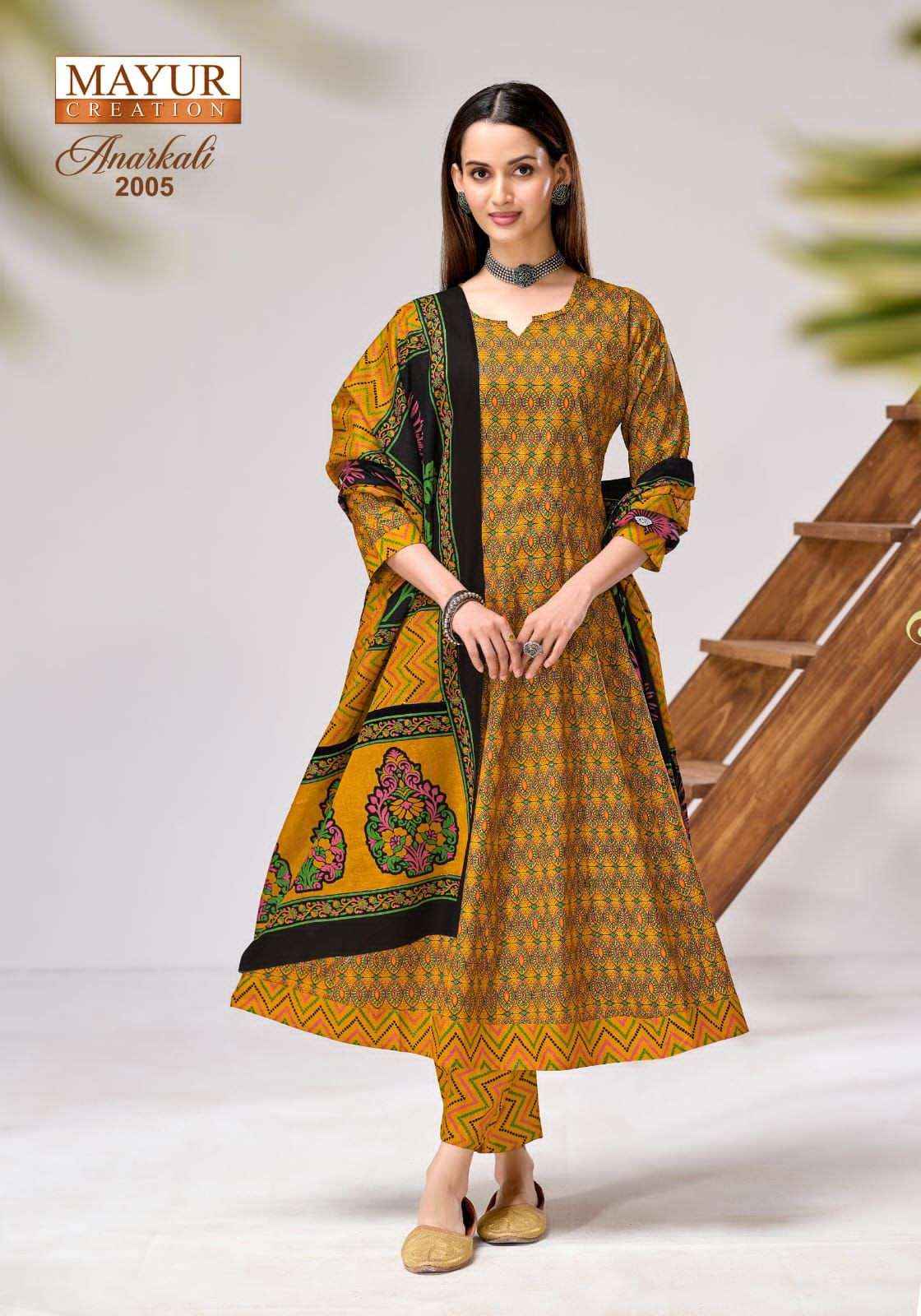 Mayur Anarkali Vol 2 Cotton Anarkali 3 Piece Salwar Kameez Wholesale Rate ( 6 Pcs Catalog )