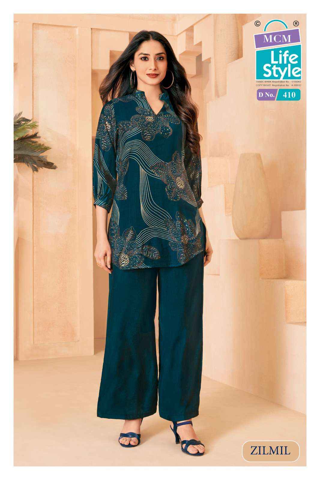 Mcm Lifestyle Zilmil Vol 4 Premium Wear Top Palazzo Pair Wholesale Rate ( 10 Pcs Catalog )