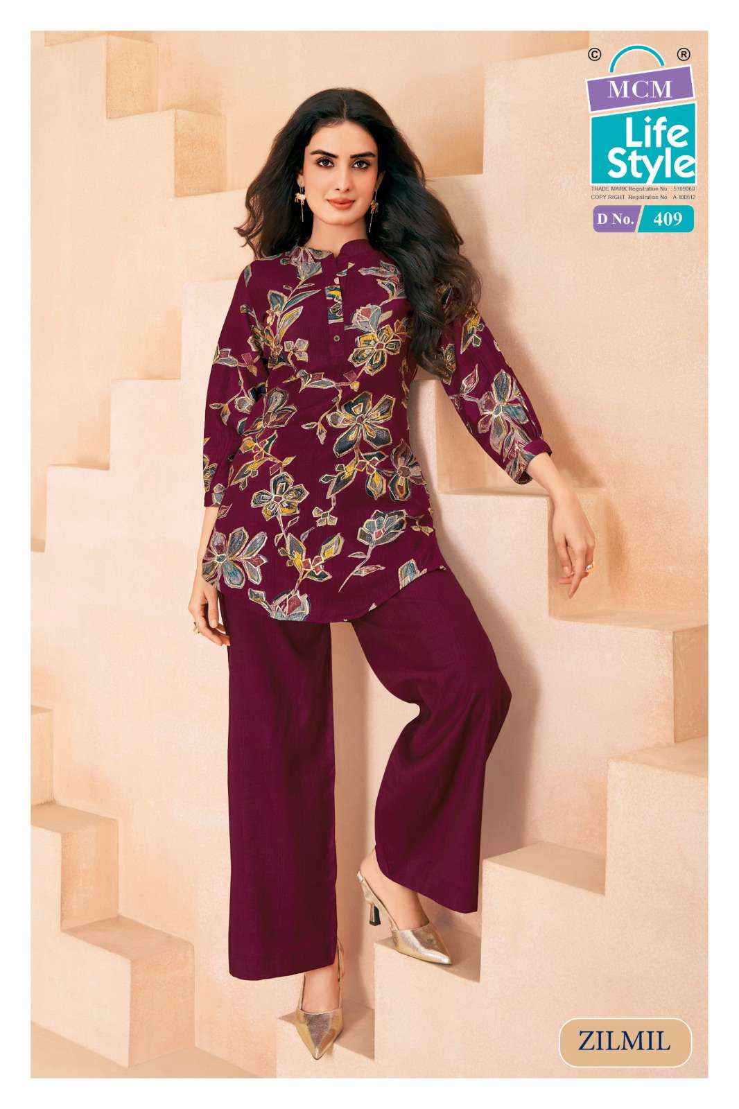 Mcm Lifestyle Zilmil Vol 4 Premium Wear Top Palazzo Pair Wholesale Rate ( 10 Pcs Catalog )