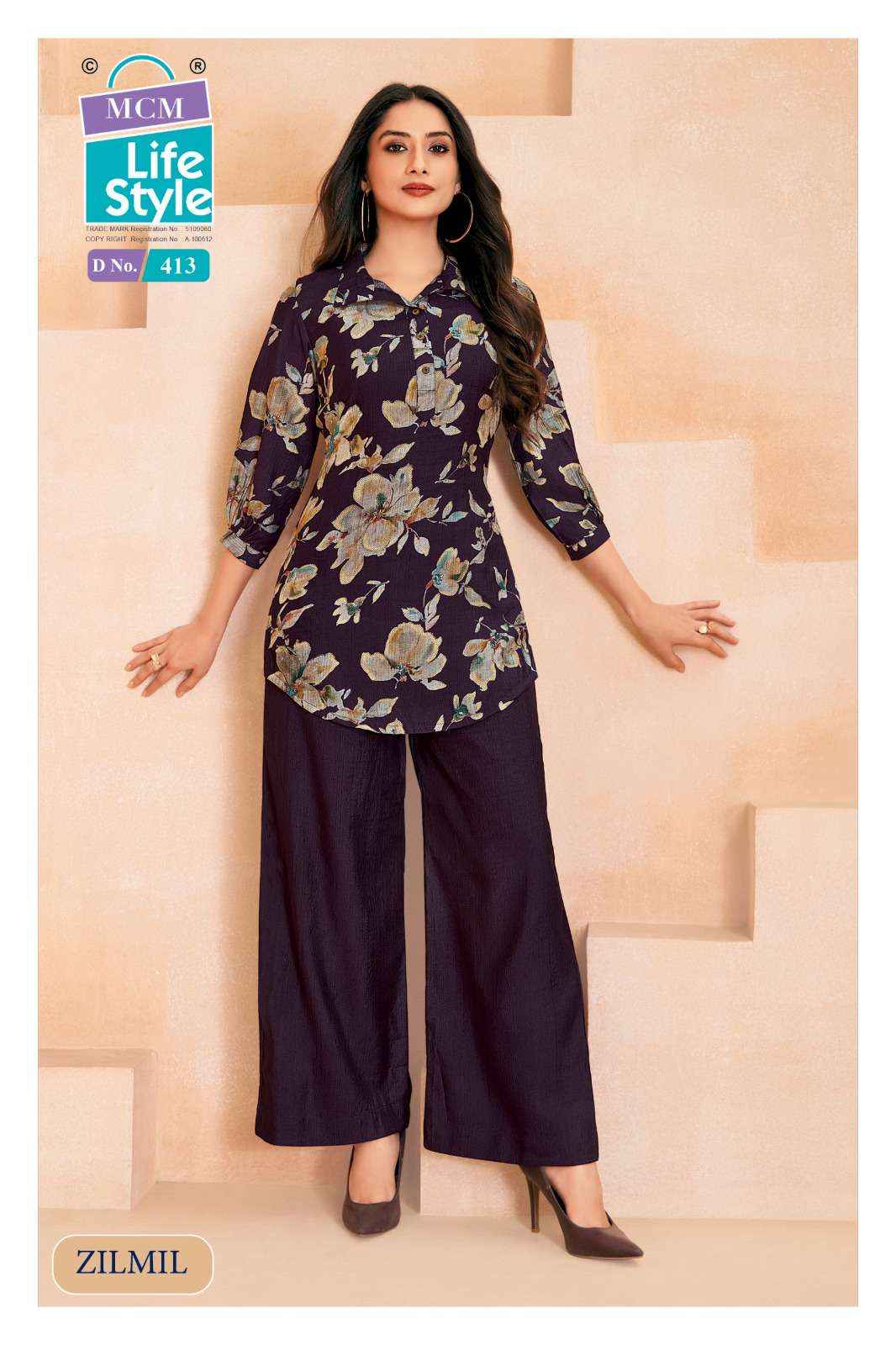 Mcm Lifestyle Zilmil Vol 4 Premium Wear Top Palazzo Pair Wholesale Rate ( 10 Pcs Catalog )