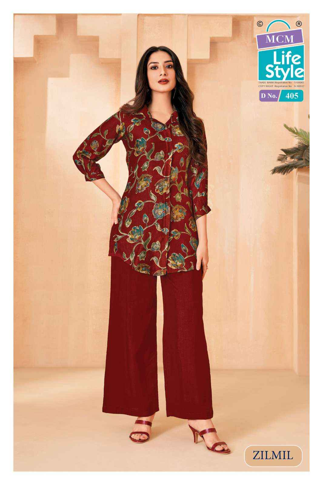 Mcm Lifestyle Zilmil Vol 4 Premium Wear Top Palazzo Pair Wholesale Rate ( 10 Pcs Catalog )