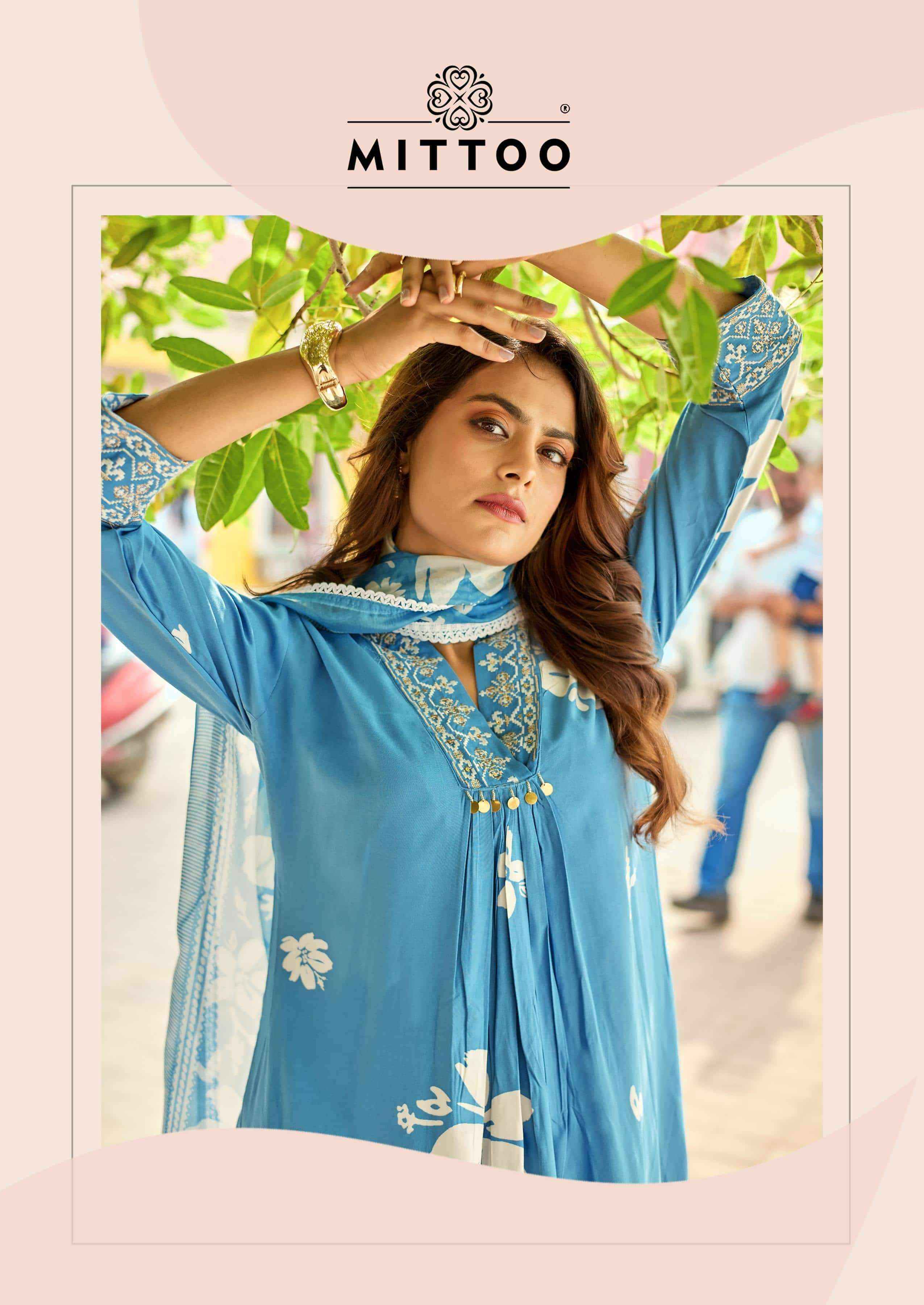 Mittoo Razia Readymade Fancy Kurti Bottom Dupatta Set Wholesale Rate ( 6 Pcs Catalog )