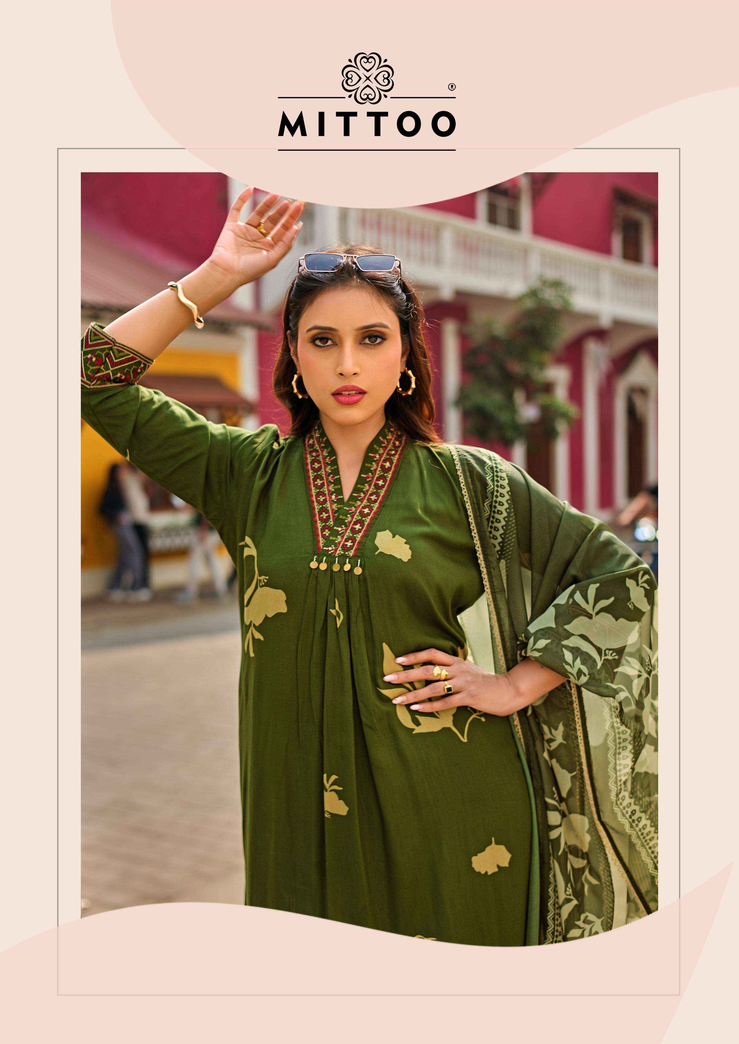 Mittoo Razia Readymade Fancy Kurti Bottom Dupatta Set Wholesale Rate ( 6 Pcs Catalog )