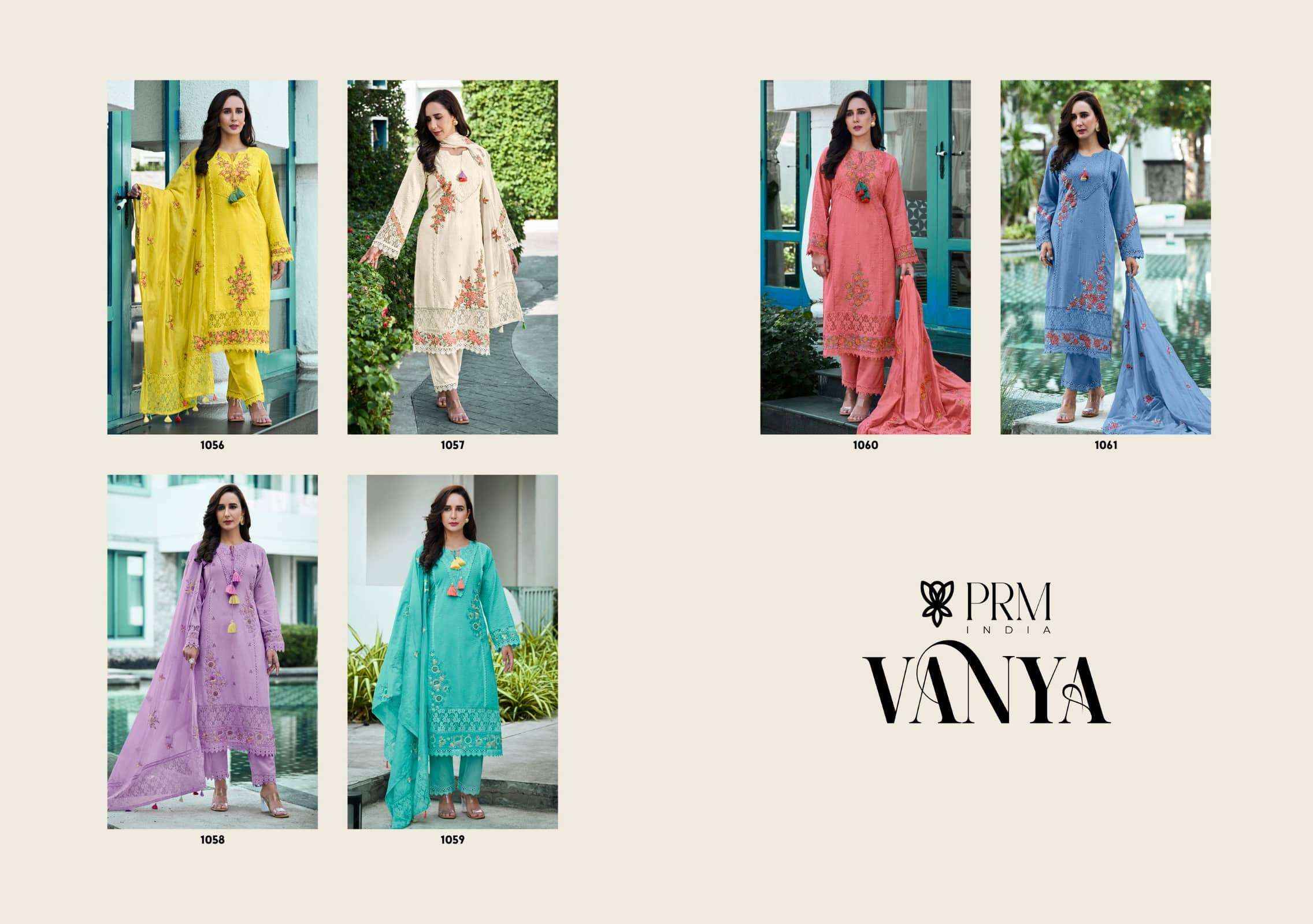 Prm India Vanya Pure Cotton Designer 3 Piece Pair Wholesale Rate ( 6 Pcs Catalog )