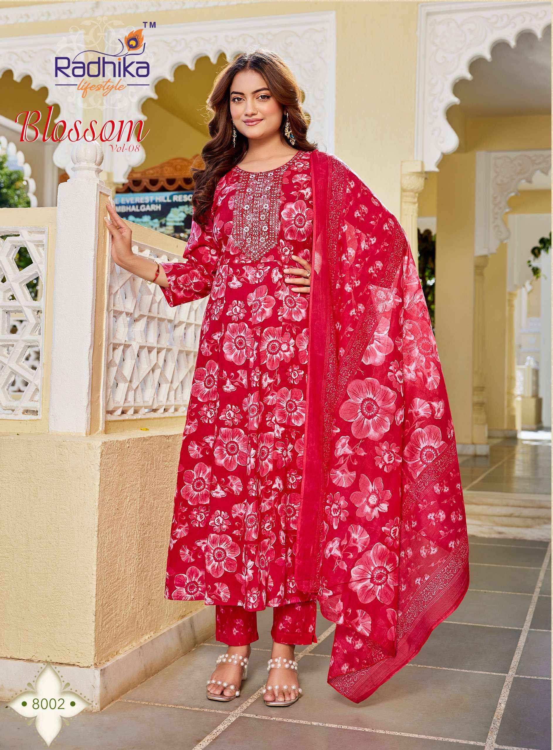 Radhika Lifestyle Blossom Vol 8 Cotton Anarkali Wholesale Price ( 8 pcs Catalogue )