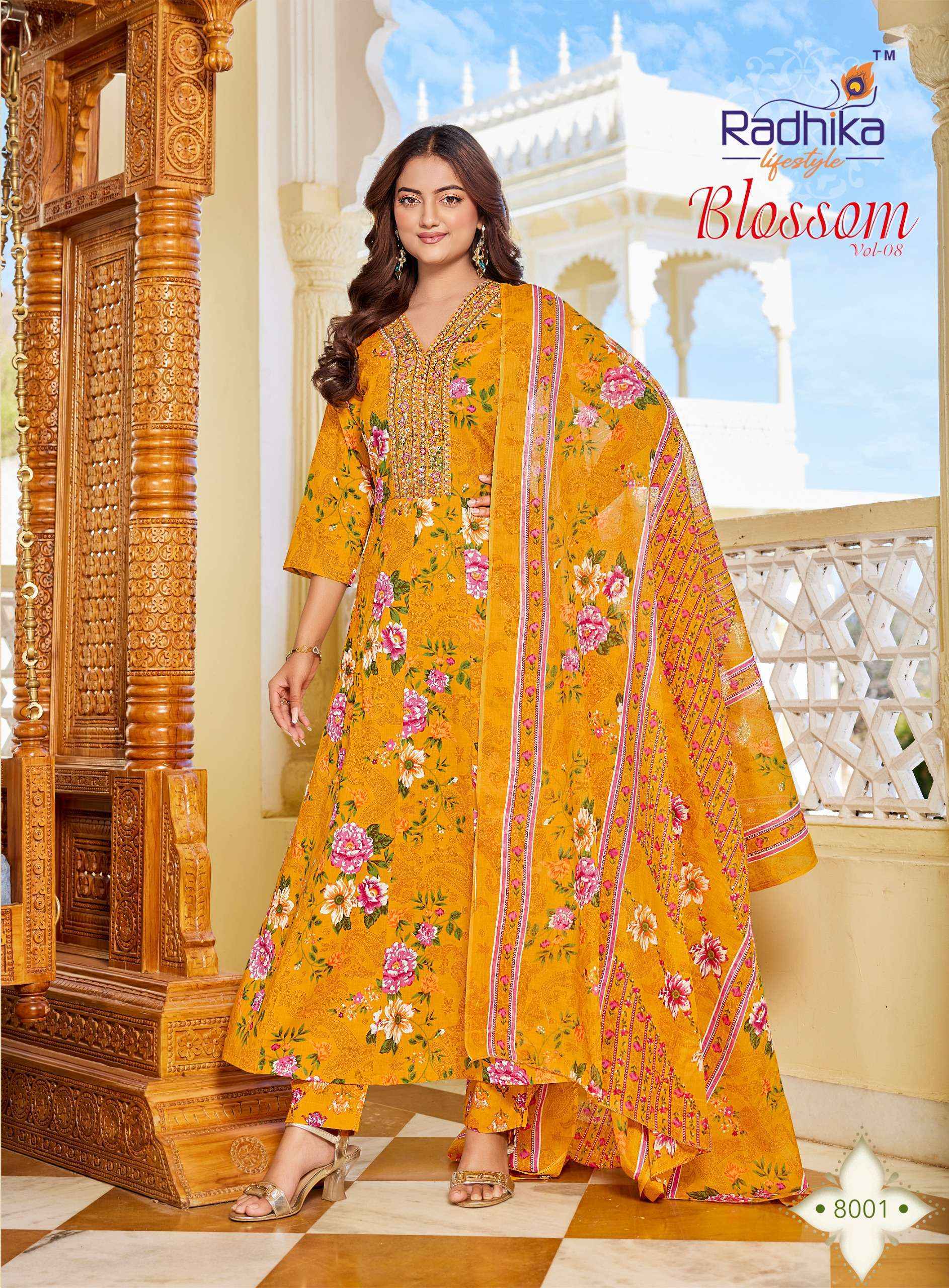 Radhika Lifestyle Blossom Vol 8 Cotton Anarkali Wholesale Price ( 8 pcs Catalogue )