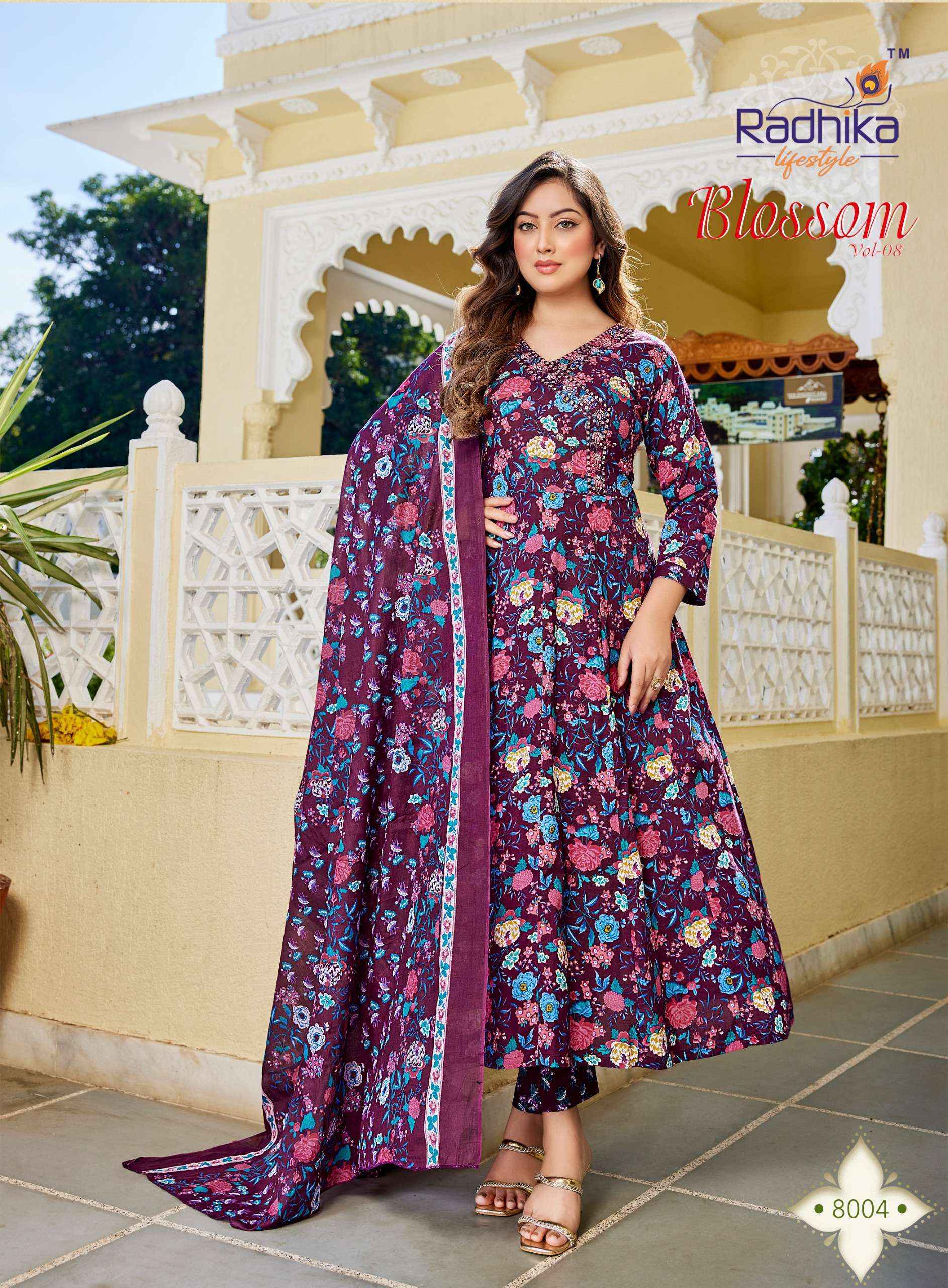 Radhika Lifestyle Blossom Vol 8 Cotton Anarkali Wholesale Price ( 8 pcs Catalogue )