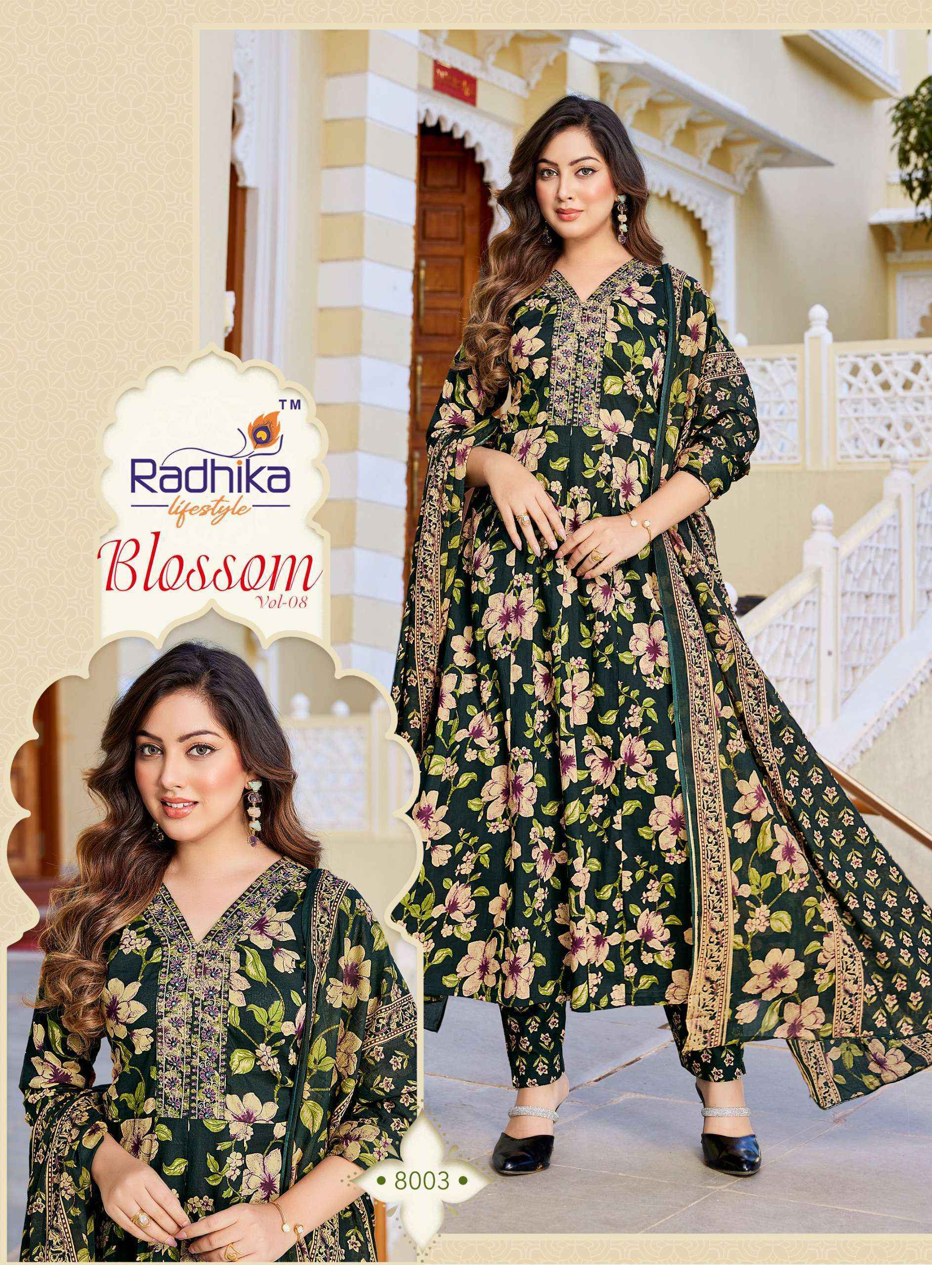 Radhika Lifestyle Blossom Vol 8 Cotton Anarkali Wholesale Price ( 8 pcs Catalogue )