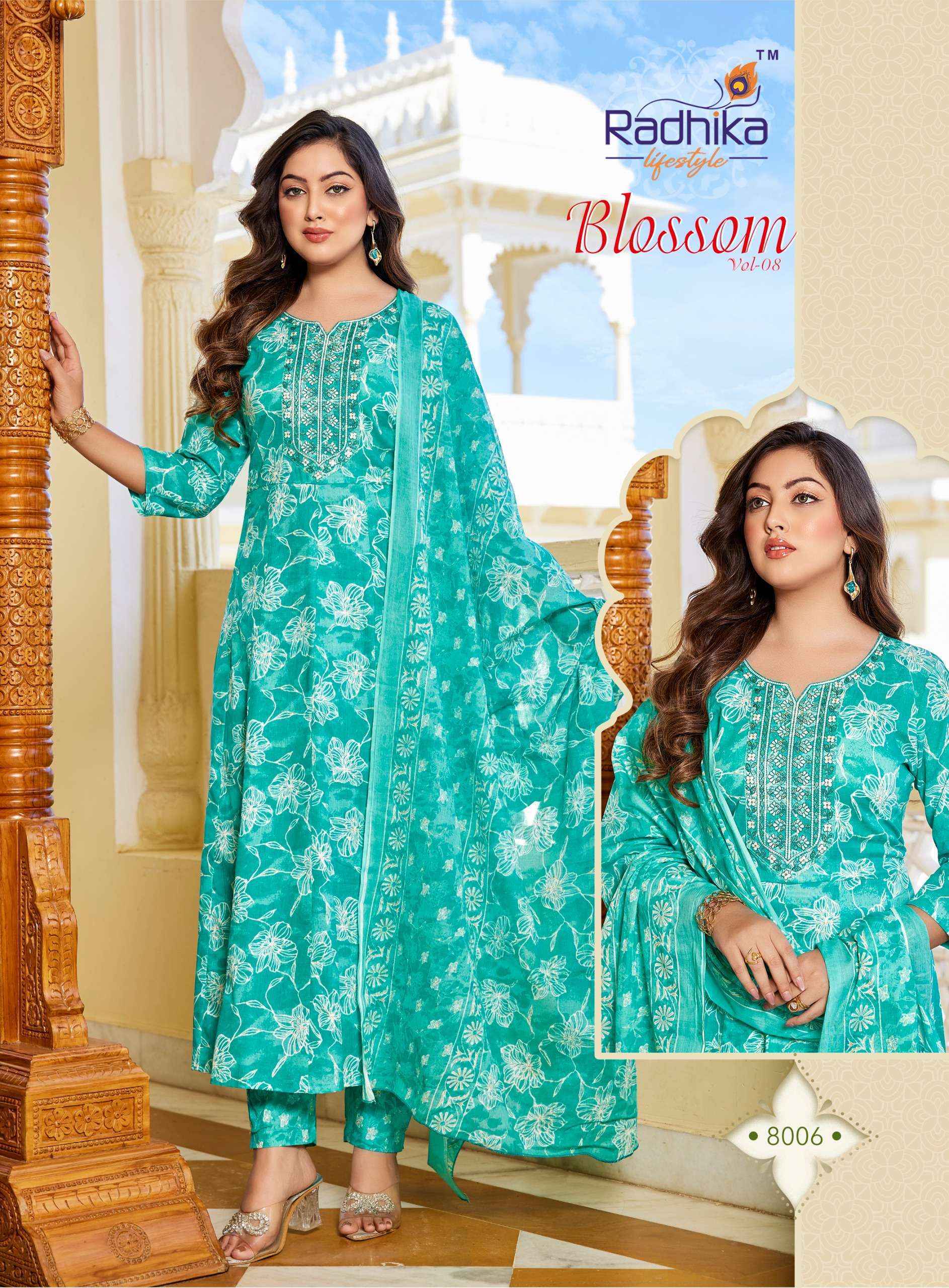 Radhika Lifestyle Blossom Vol 8 Cotton Anarkali Wholesale Price ( 8 pcs Catalogue )
