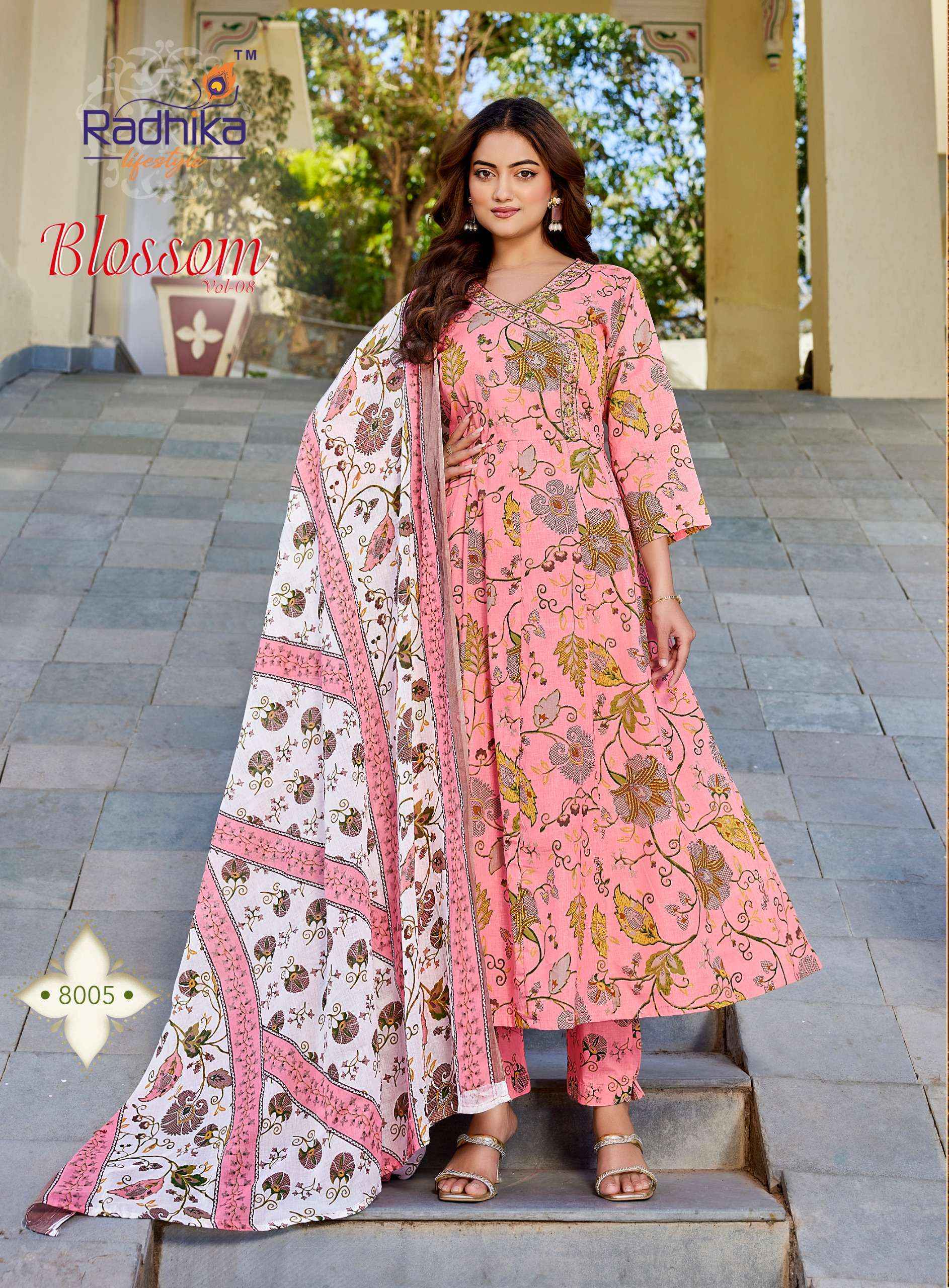 Radhika Lifestyle Blossom Vol 8 Cotton Anarkali Wholesale Price ( 8 pcs Catalogue )
