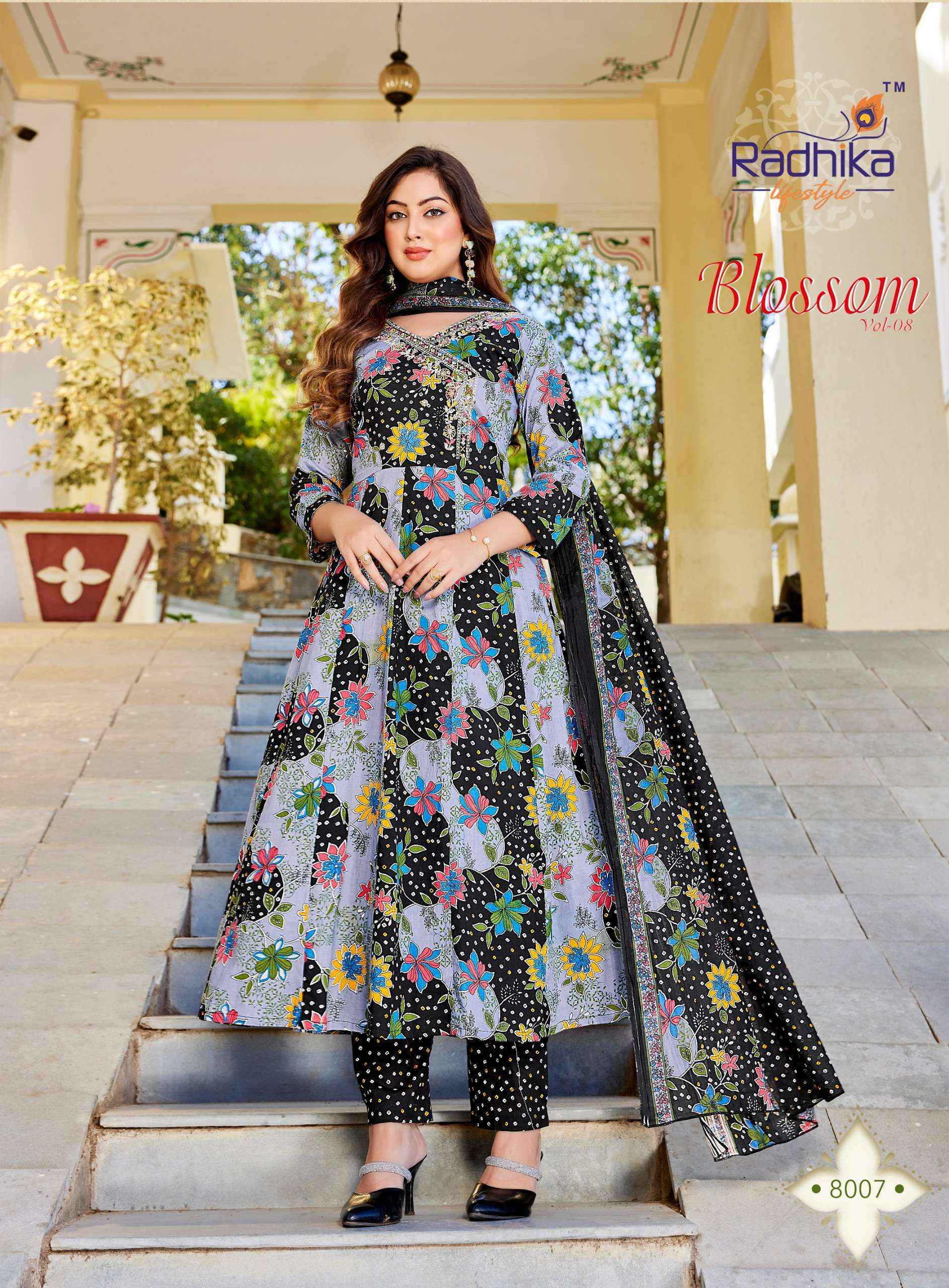 Radhika Lifestyle Blossom Vol 8 Cotton Anarkali Wholesale Price ( 8 pcs Catalogue )