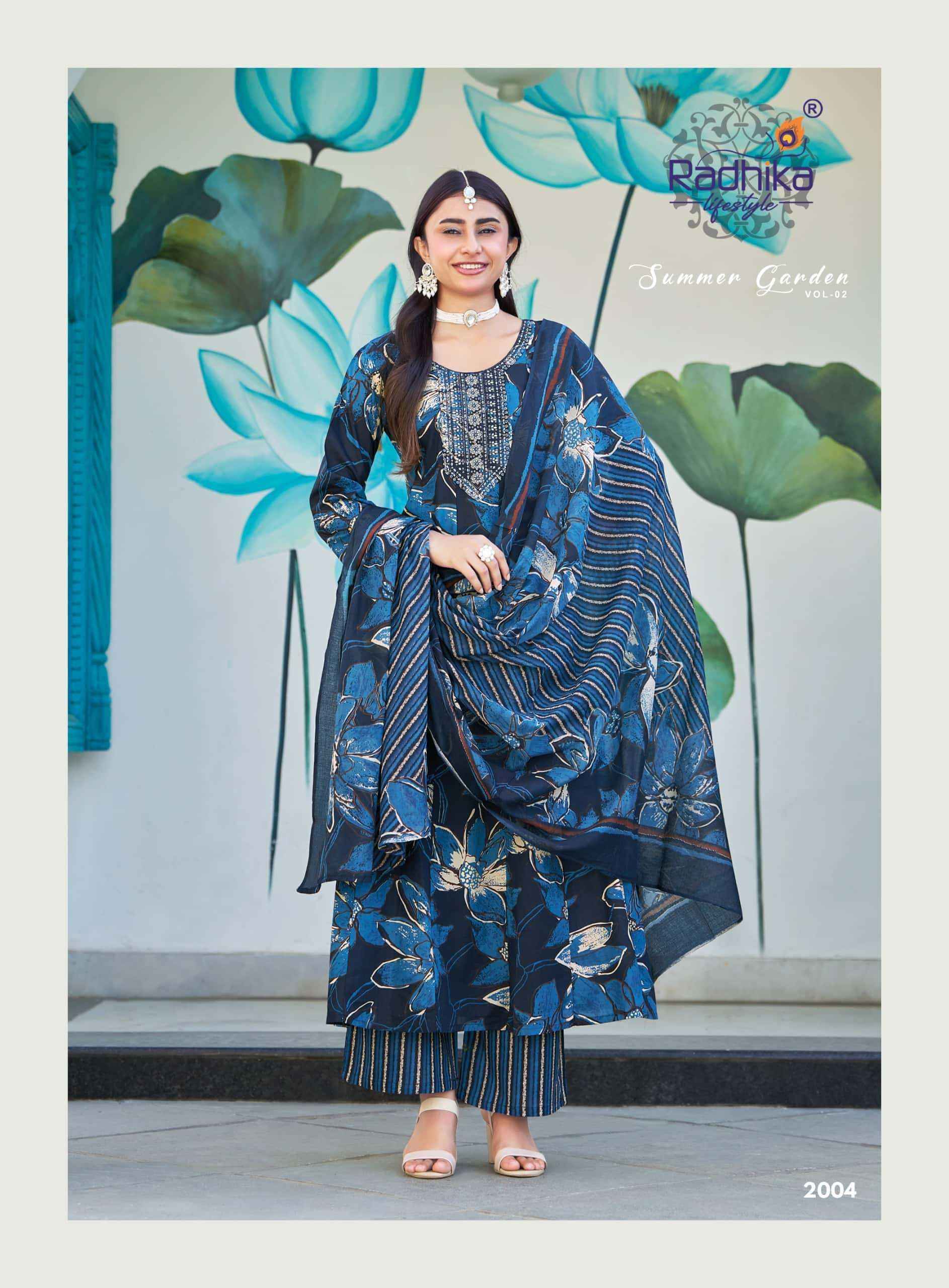 Radhika Lifestyle Summer Garden Vol 2 pure cotton Readymade Anarkali Suits  ( 8 Pcs Catalogue )