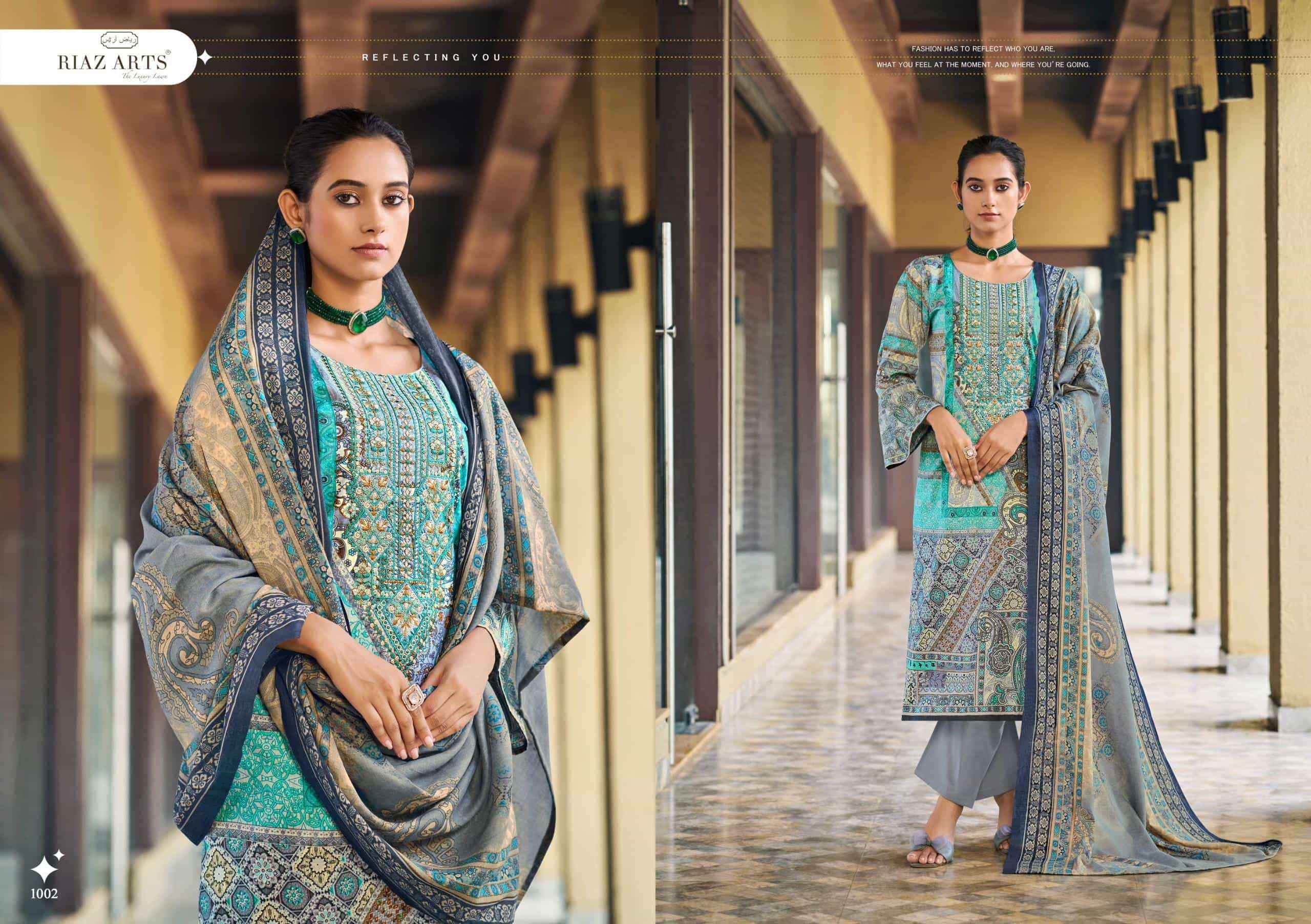 Riaz Arts Musafir Vol 34 Premium Wear Cotton Salwar Kameez Wholesale Rate ( 6 Pcs Catalog )