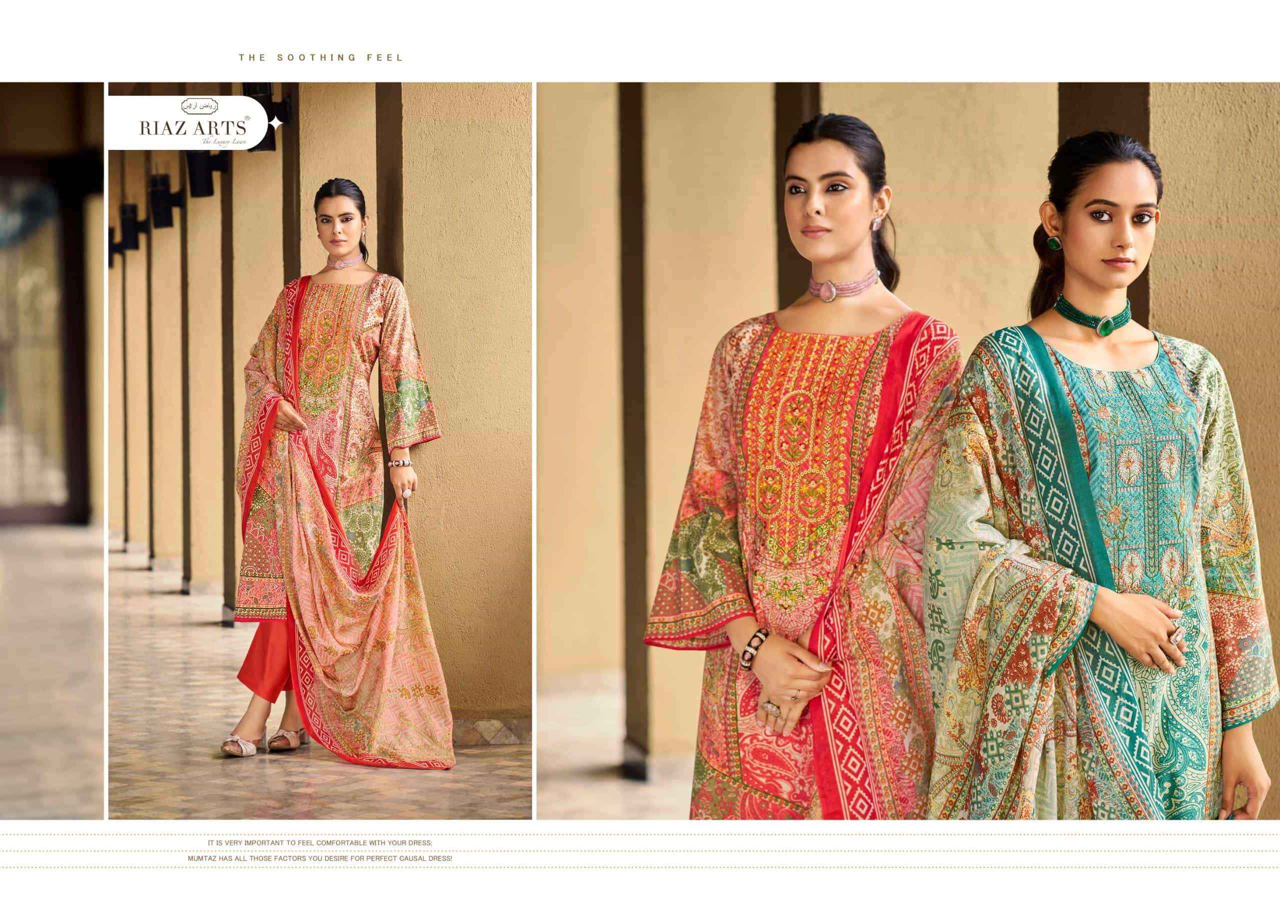 Riaz Arts Musafir Vol 34 Premium Wear Cotton Salwar Kameez Wholesale Rate ( 6 Pcs Catalog )