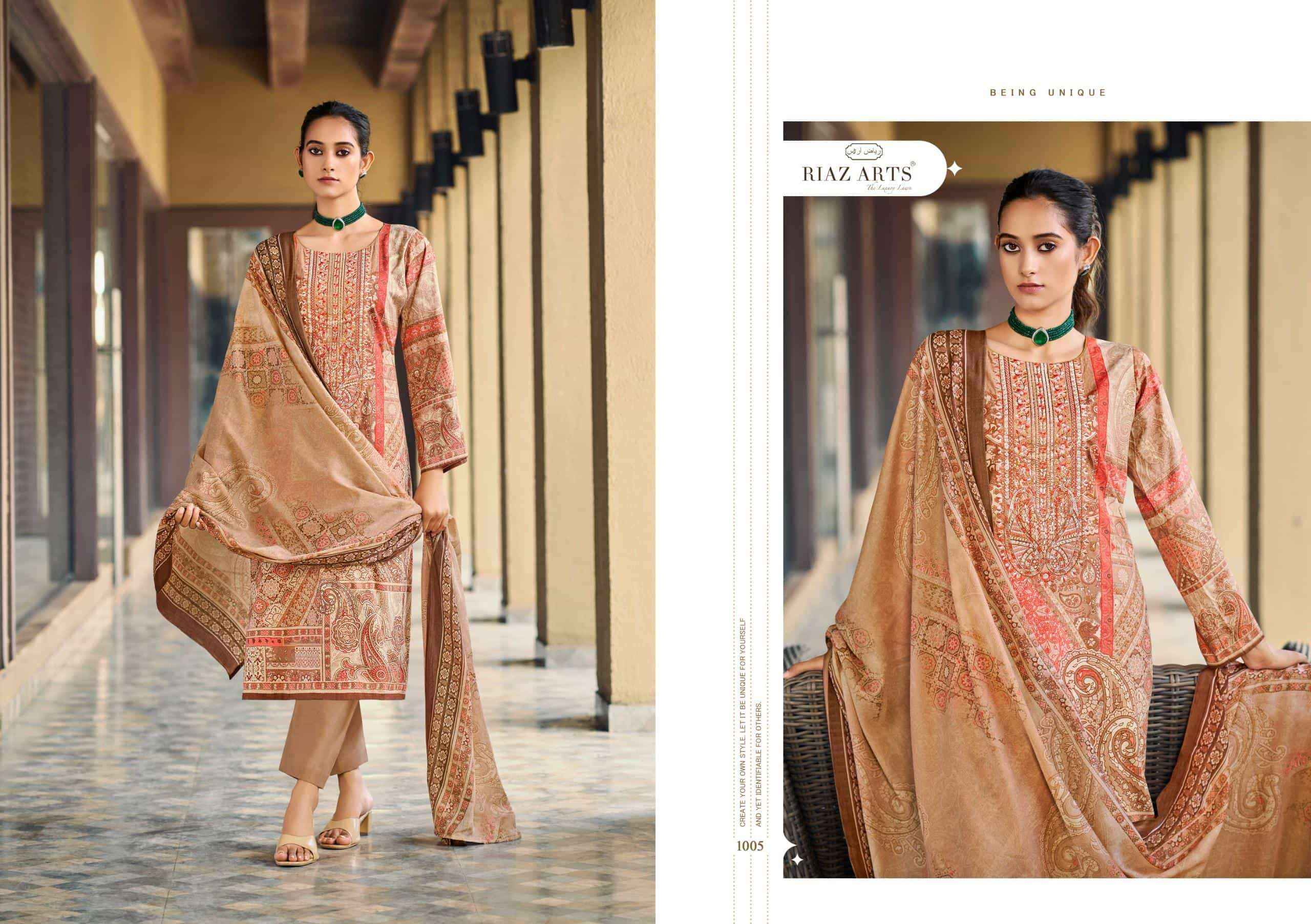 Riaz Arts Musafir Vol 34 Premium Wear Cotton Salwar Kameez Wholesale Rate ( 6 Pcs Catalog )