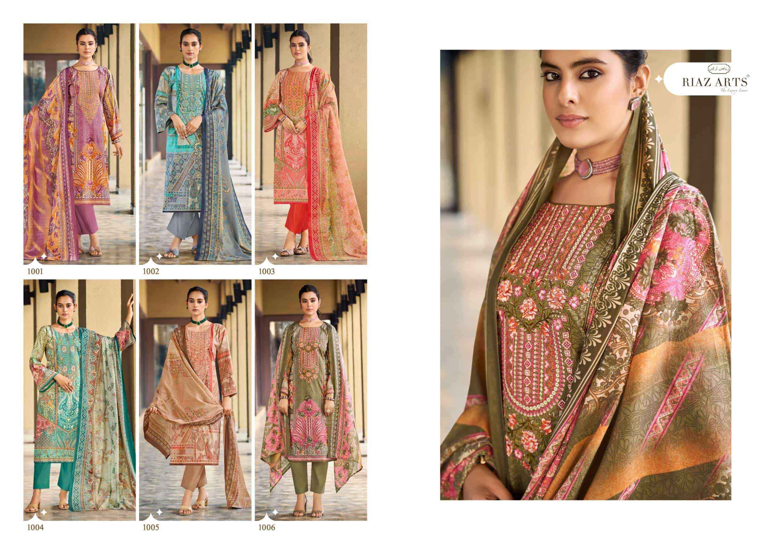 Riaz Arts Musafir Vol 34 Premium Wear Cotton Salwar Kameez Wholesale Rate ( 6 Pcs Catalog )