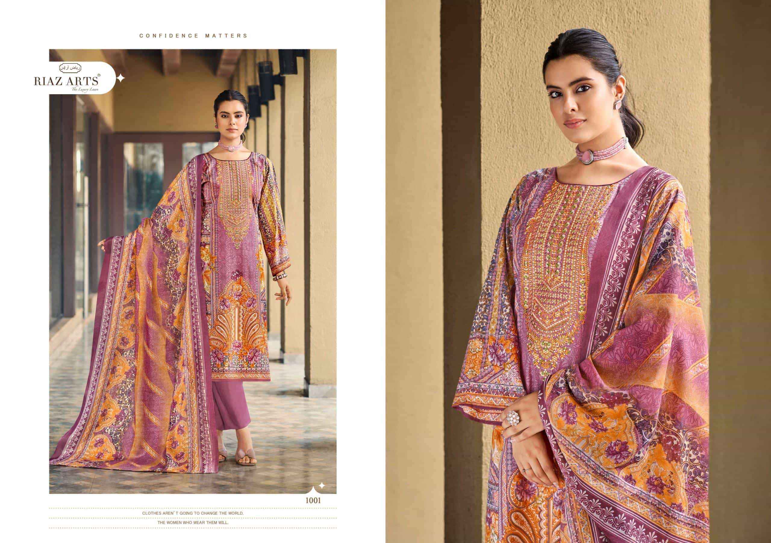 Riaz Arts Musafir Vol 34 Premium Wear Cotton Salwar Kameez Wholesale Rate ( 6 Pcs Catalog )