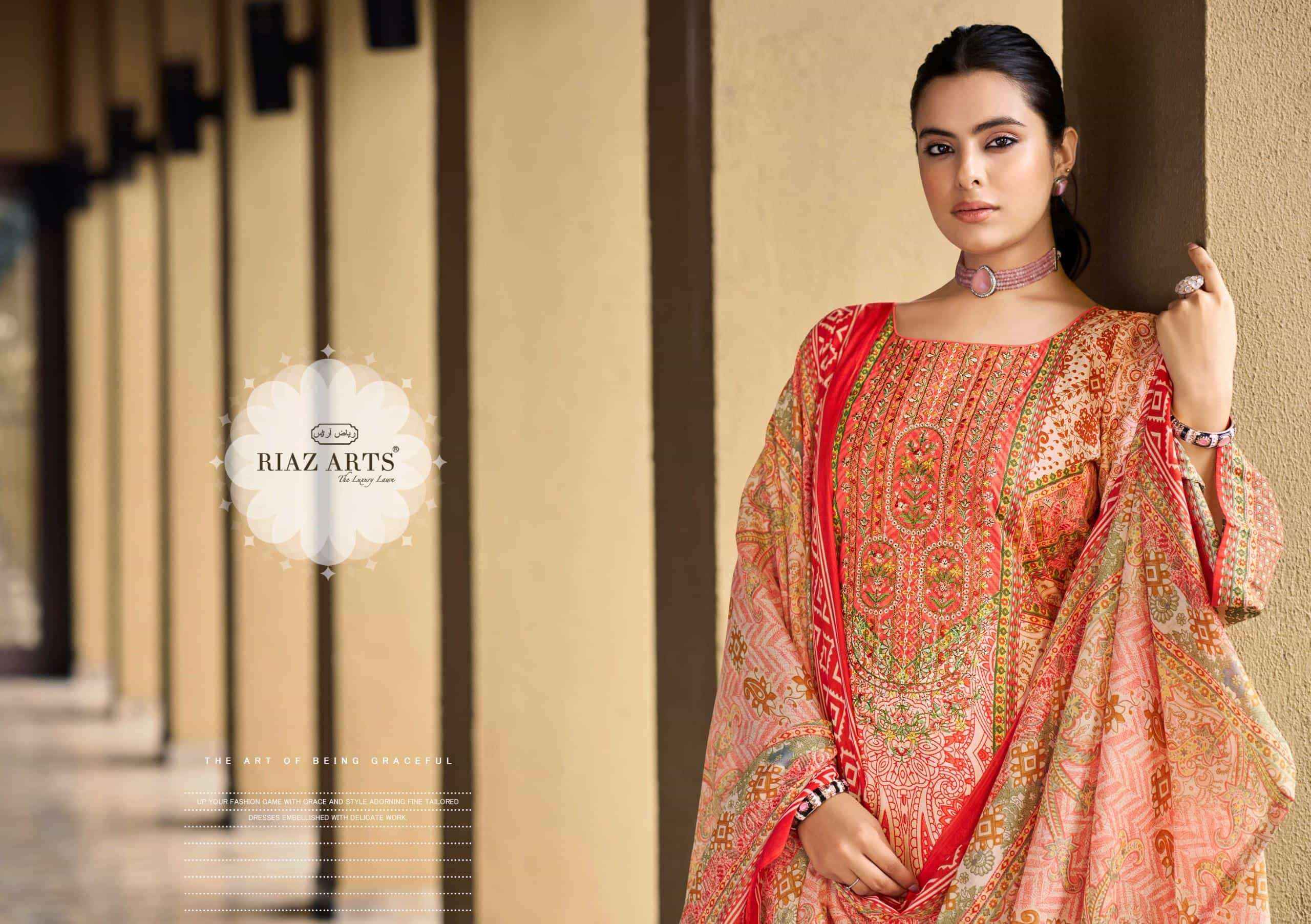 Riaz Arts Musafir Vol 34 Premium Wear Cotton Salwar Kameez Wholesale Rate ( 6 Pcs Catalog )
