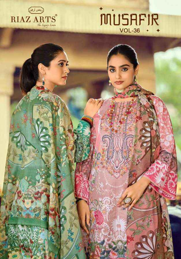 Riaz Arts Musafir Vol 36 Cotton Salwar Kameez Wholesale Rate ( 6 Pcs Catalog )