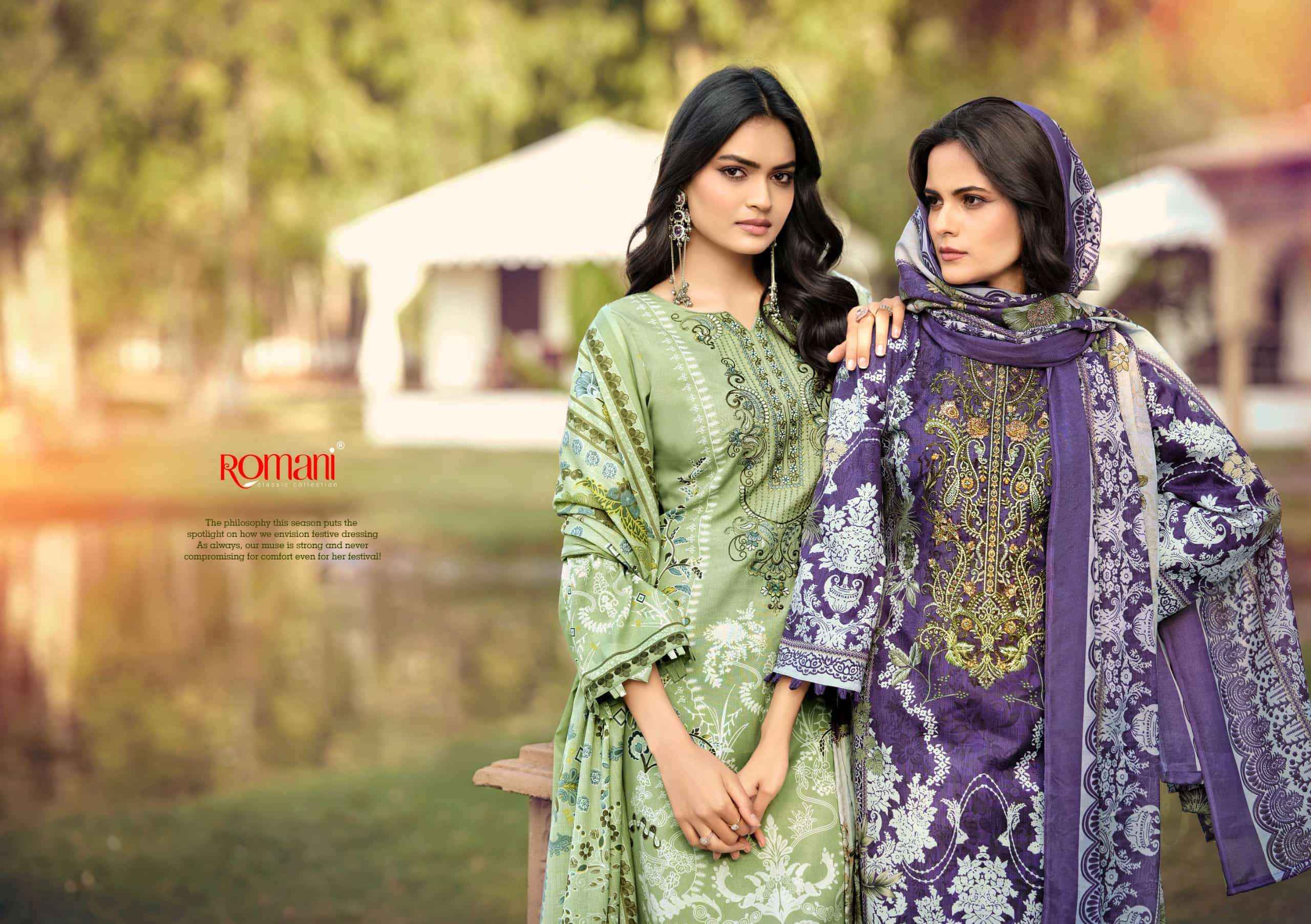 Romani Needle Wonder Vol 10 Printed Cotton Salwar Kameez Wholesale Rate ( 8 Pcs Catalog )