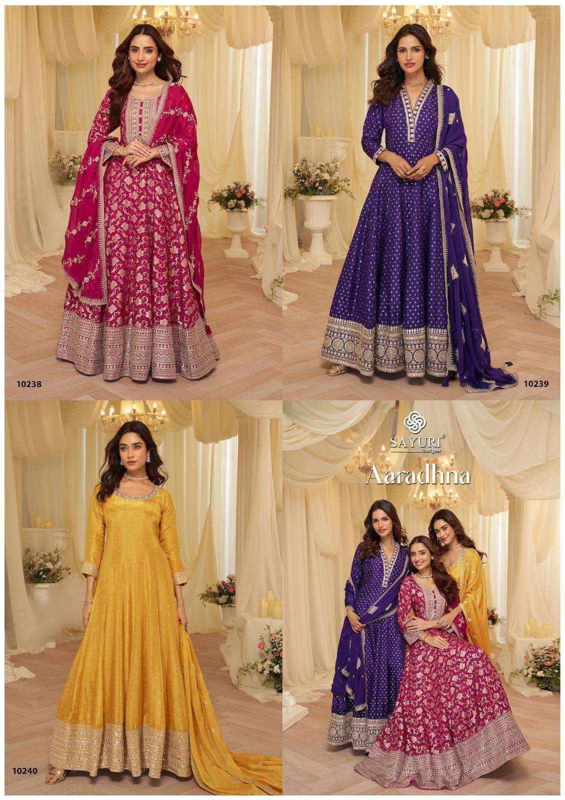 Sayuri Aaradhna 10238 To 10240 Designer Partywear Gown Wholesale Rate ( 3 Pcs Catalog )