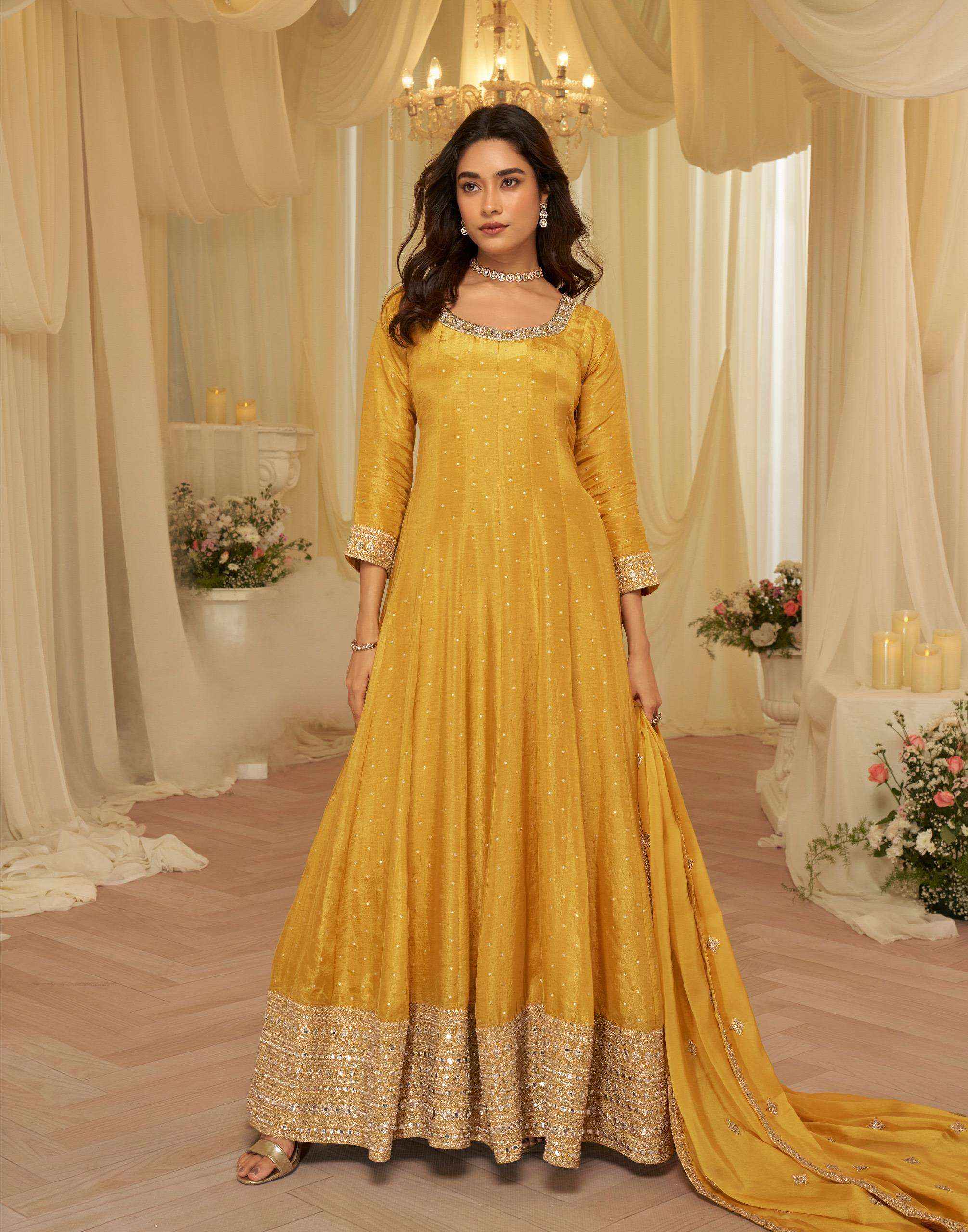 Sayuri Aaradhna 10238 To 10240 Designer Partywear Gown Wholesale Rate ( 3 Pcs Catalog )
