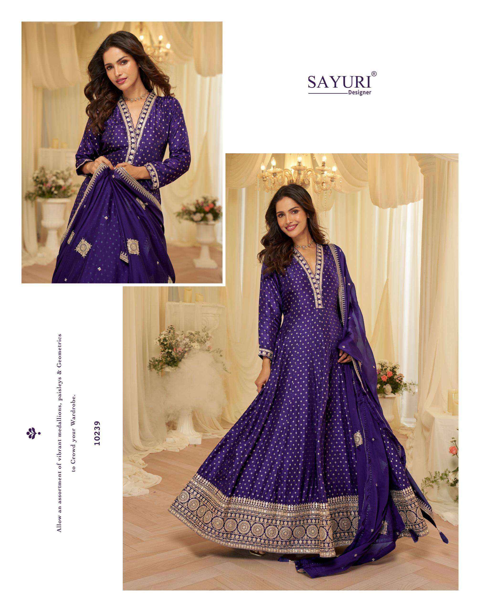 Sayuri Aaradhna 10238 To 10240 Designer Partywear Gown Wholesale Rate ( 3 Pcs Catalog )