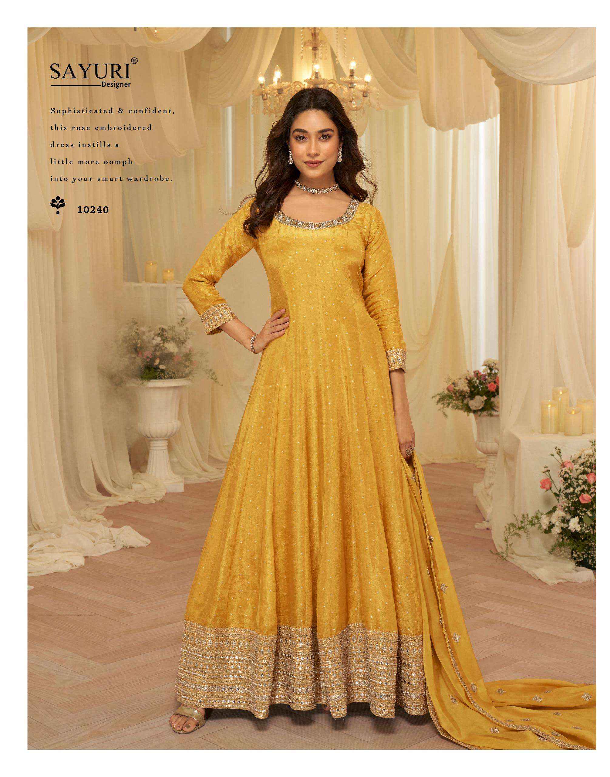 Sayuri Aaradhna 10238 To 10240 Designer Partywear Gown Wholesale Rate ( 3 Pcs Catalog )