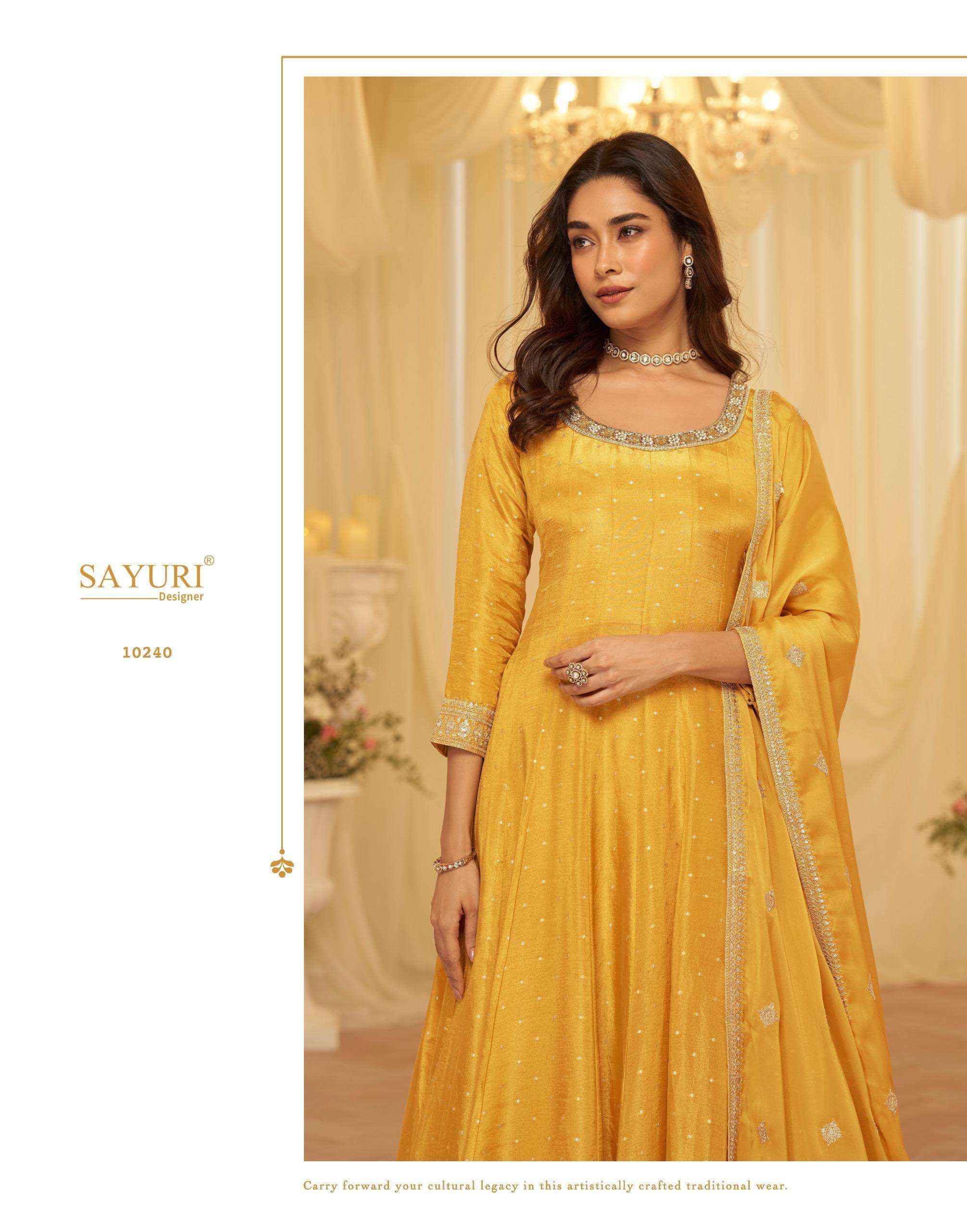 Sayuri Aaradhna 10238 To 10240 Designer Partywear Gown Wholesale Rate ( 3 Pcs Catalog )