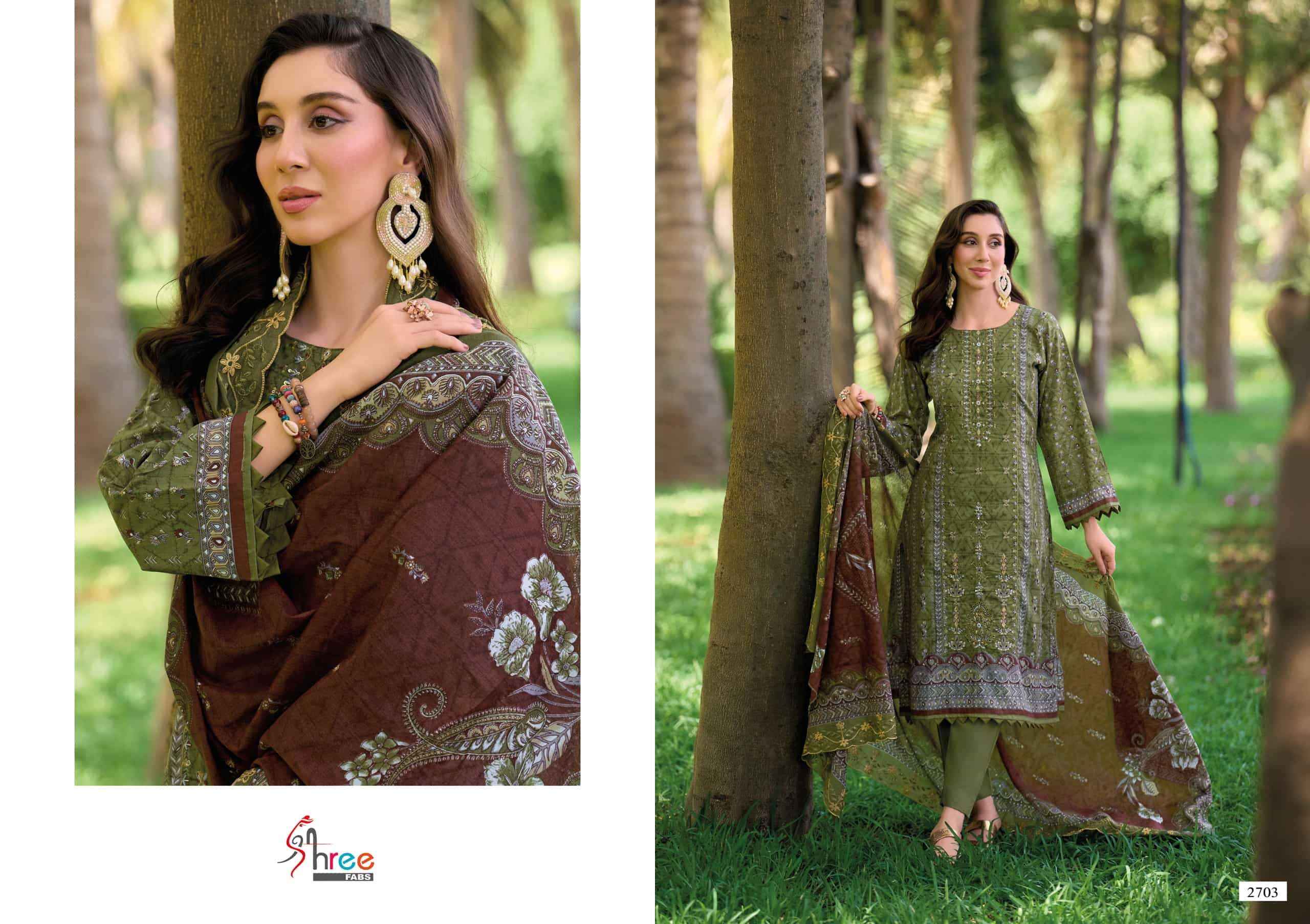 Shree Fabs Bin Saeed Lawn Collection Vol 27 Pure Cotton Pakistani Dress Material ( 6 Pcs Catalogue )