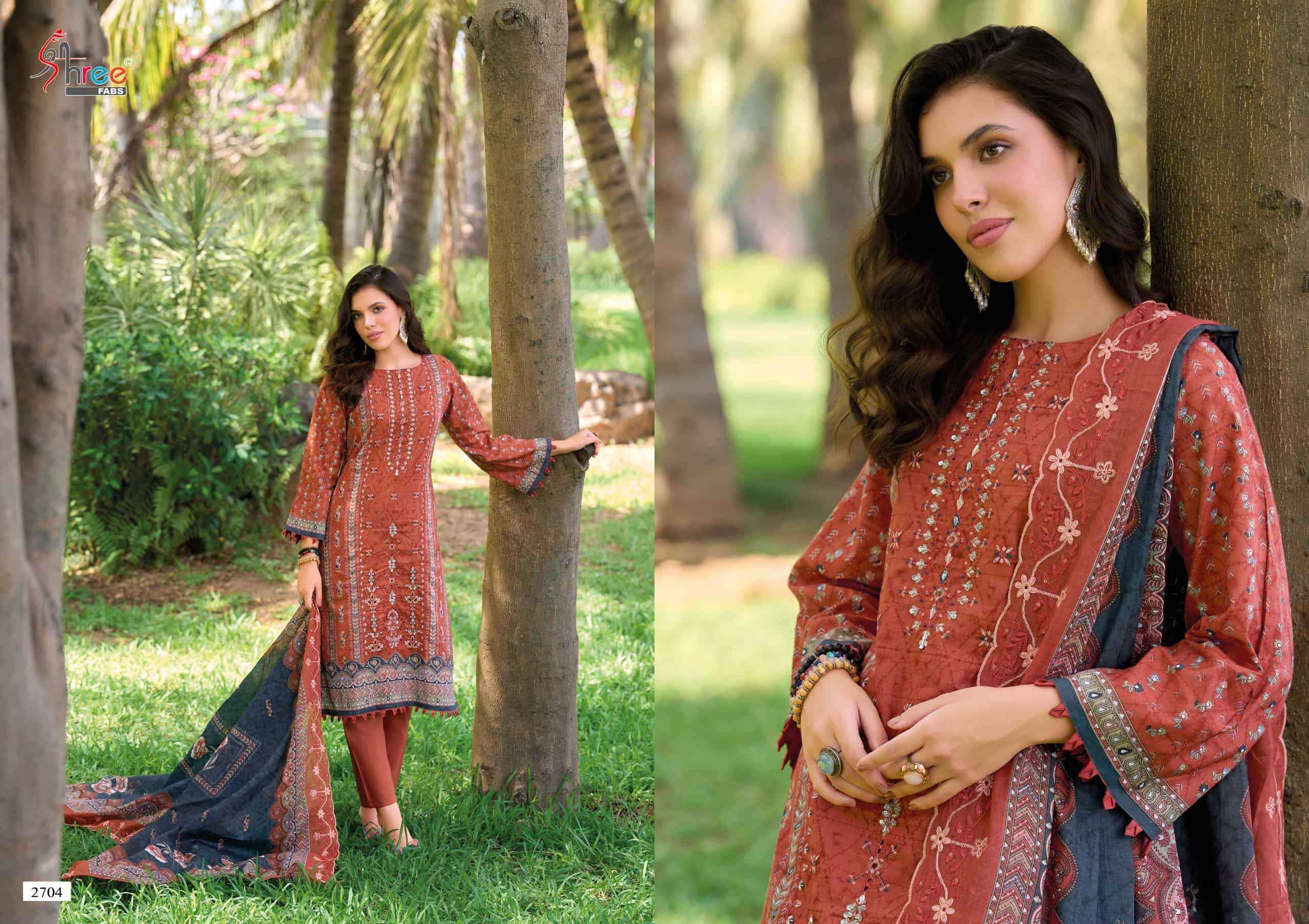 Shree Fabs Bin Saeed Lawn Collection Vol 27 Pure Cotton Pakistani Dress Material ( 6 Pcs Catalogue )