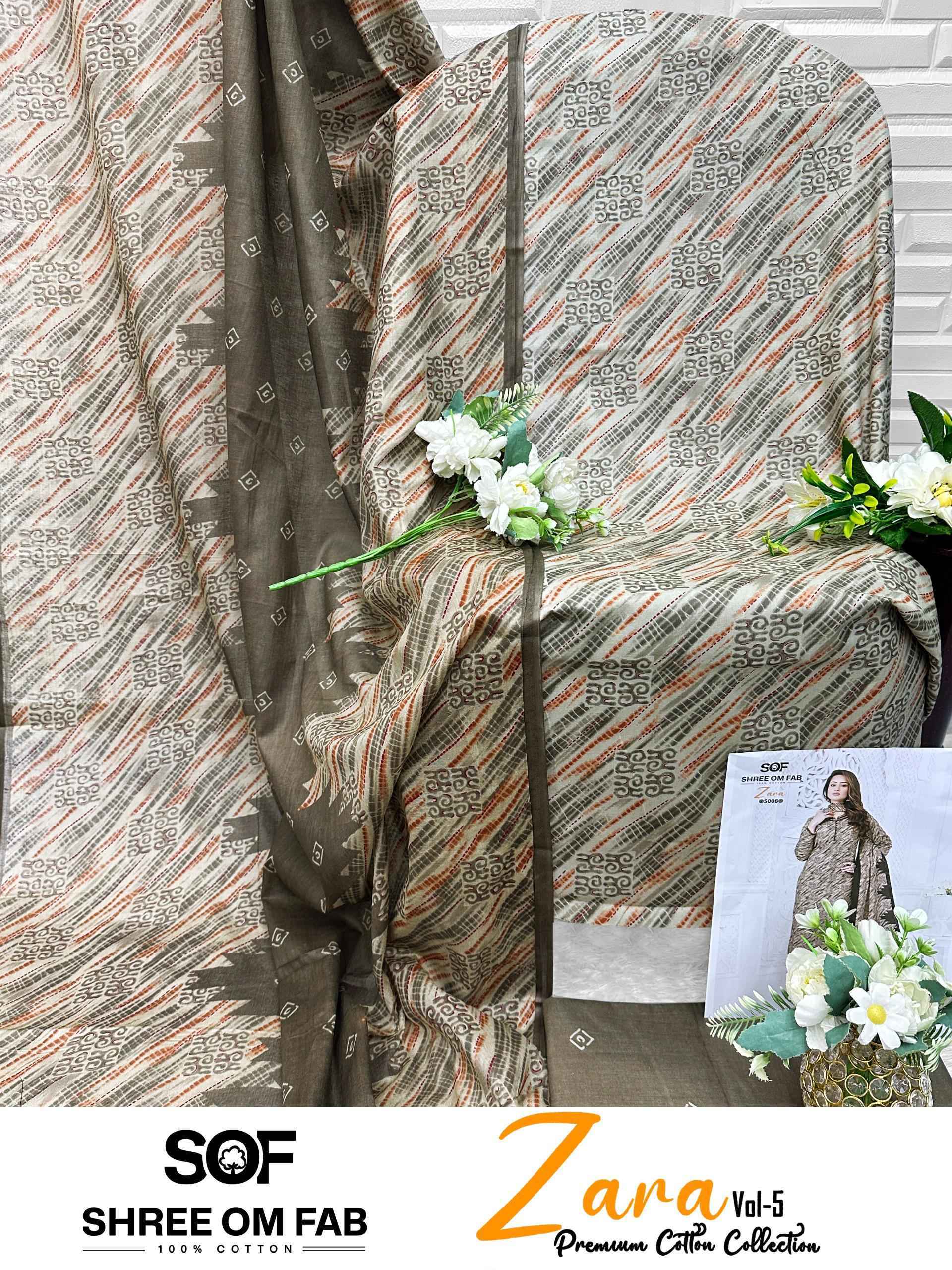 Shree Om Fab Zara Vol 5 Cotton Dress Material Surat Wholesaler ( 10 pcs Catalogue )