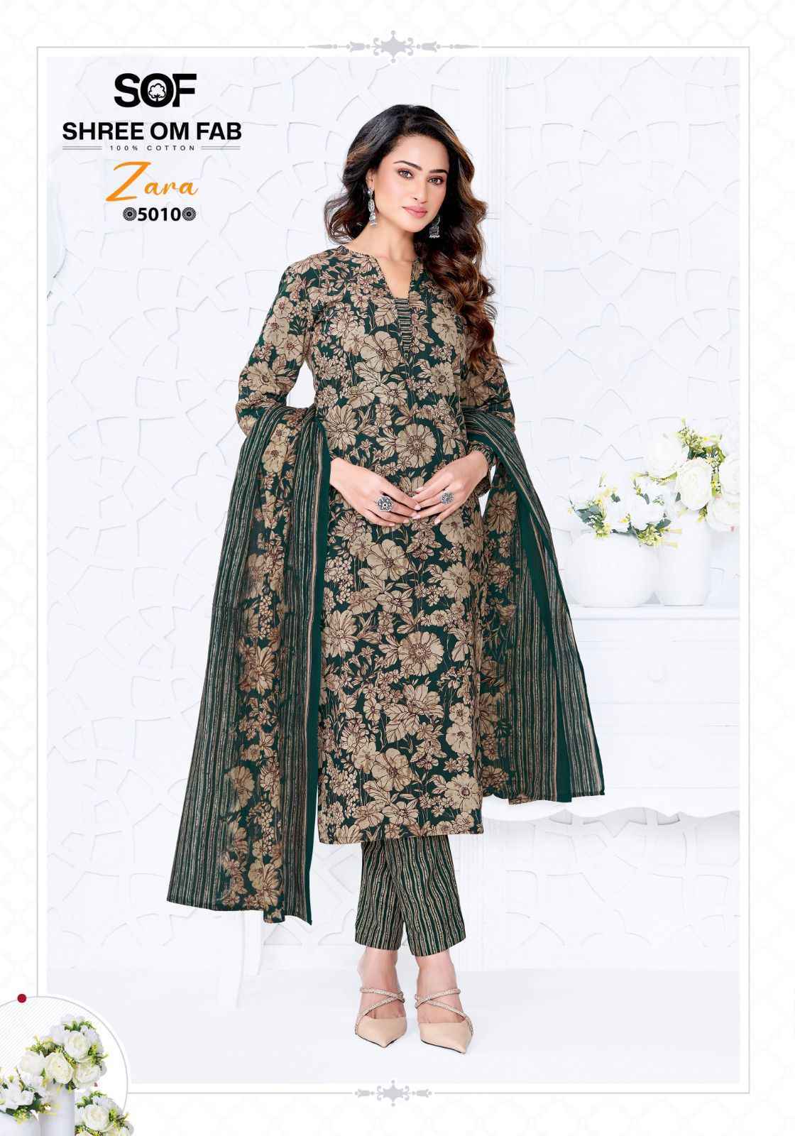 Shree Om Fab Zara Vol 5 Cotton Dress Material Surat Wholesaler ( 10 pcs Catalogue )
