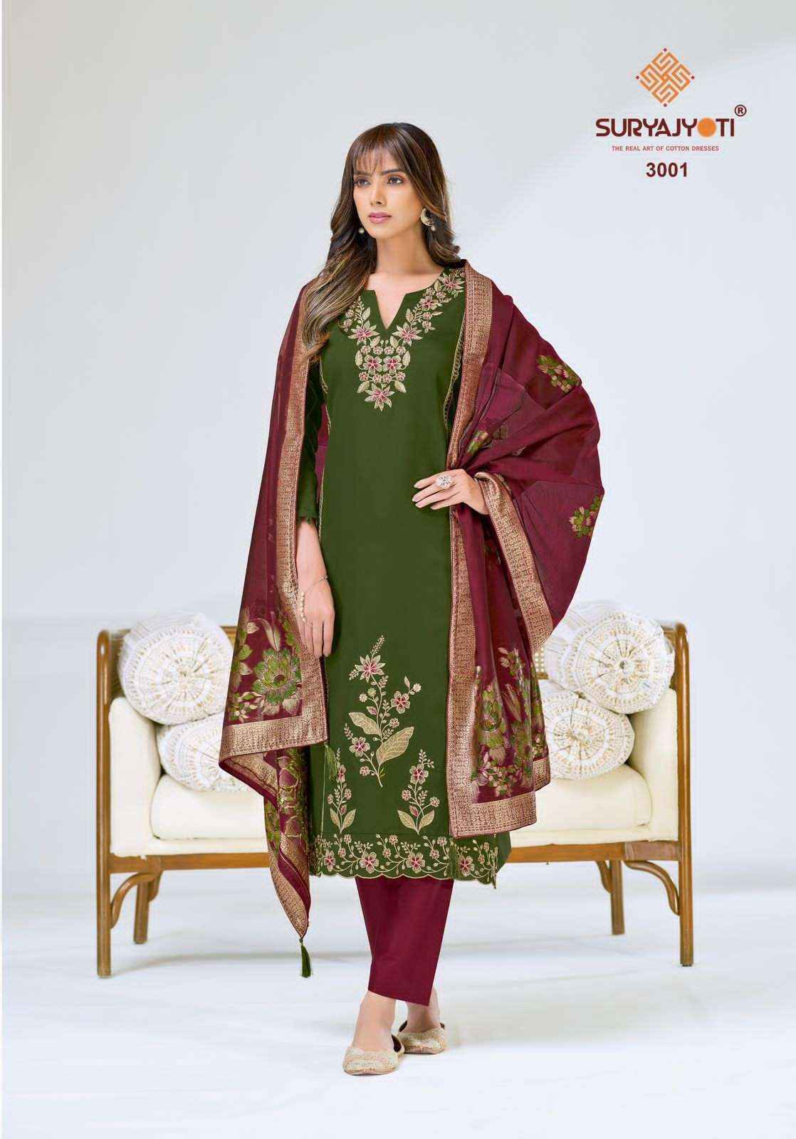 Suryajyoti Pasoori Vol 3 Pure Jam Satin Ladies Salwar Kameez Wholesale Rate ( 6 Pcs Catalog )