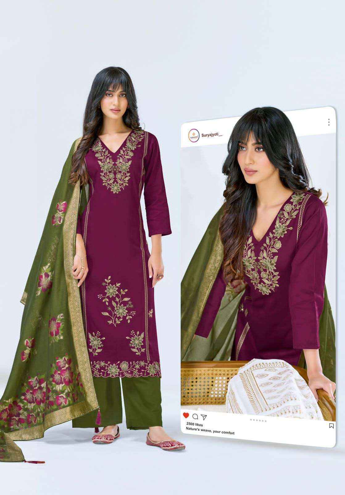 Suryajyoti Pasoori Vol 3 Pure Jam Satin Ladies Salwar Kameez Wholesale Rate ( 6 Pcs Catalog )