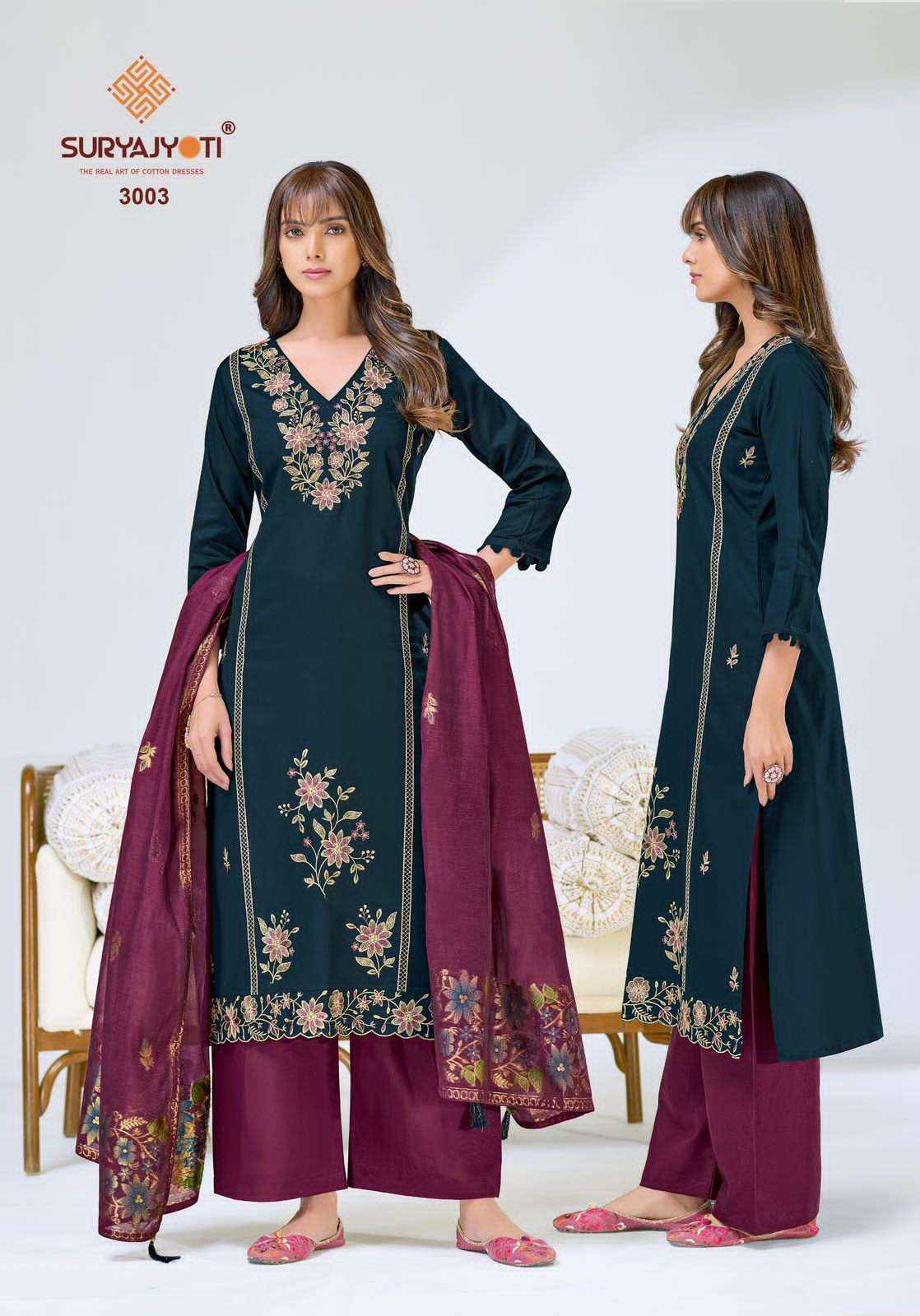 Suryajyoti Pasoori Vol 3 Pure Jam Satin Ladies Salwar Kameez Wholesale Rate ( 6 Pcs Catalog )
