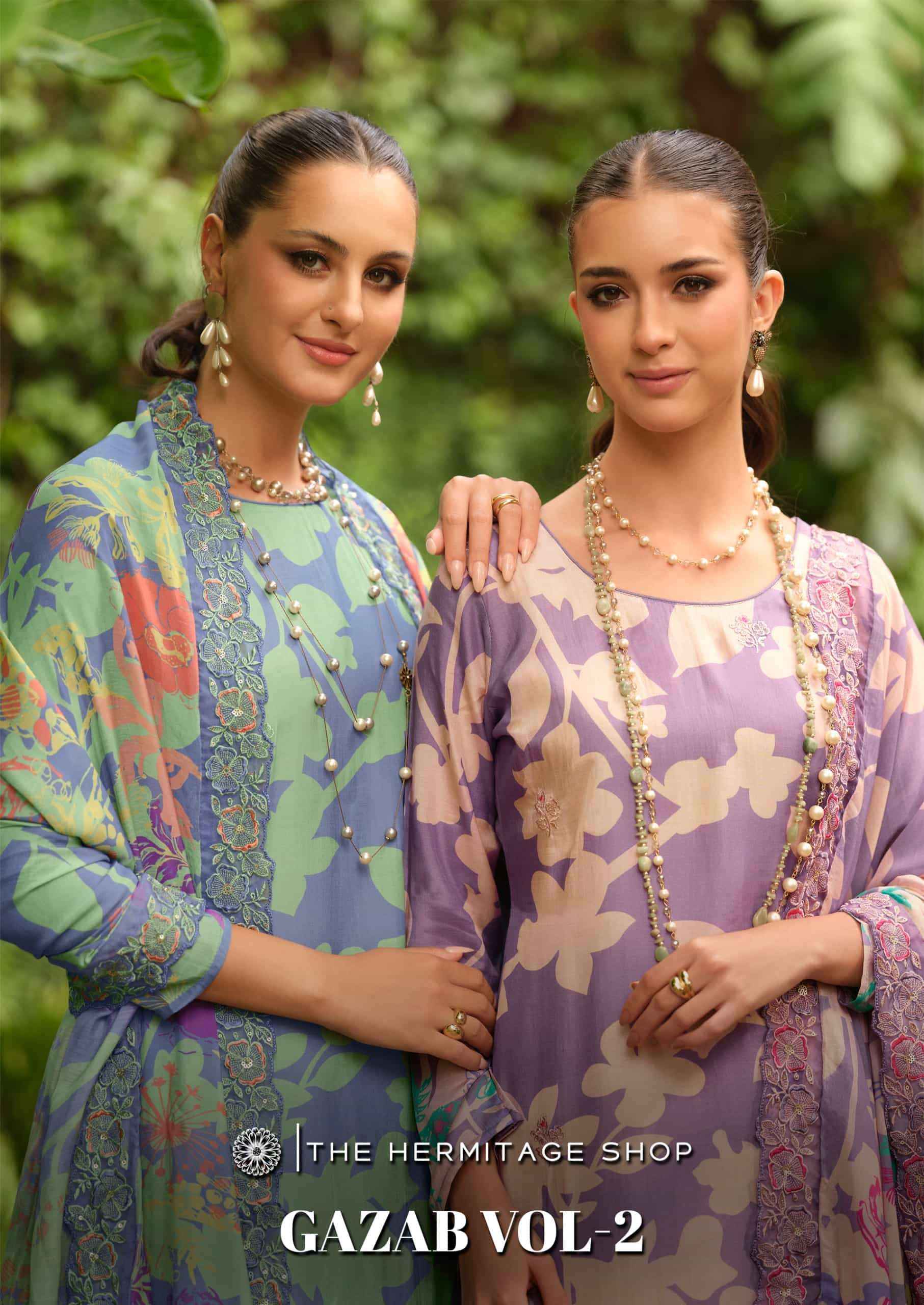 The Hermitage Shop Gazab Vol 2 Premium Satin Salwar Kameez Wholesale Rate ( 4 Pcs Catalog )