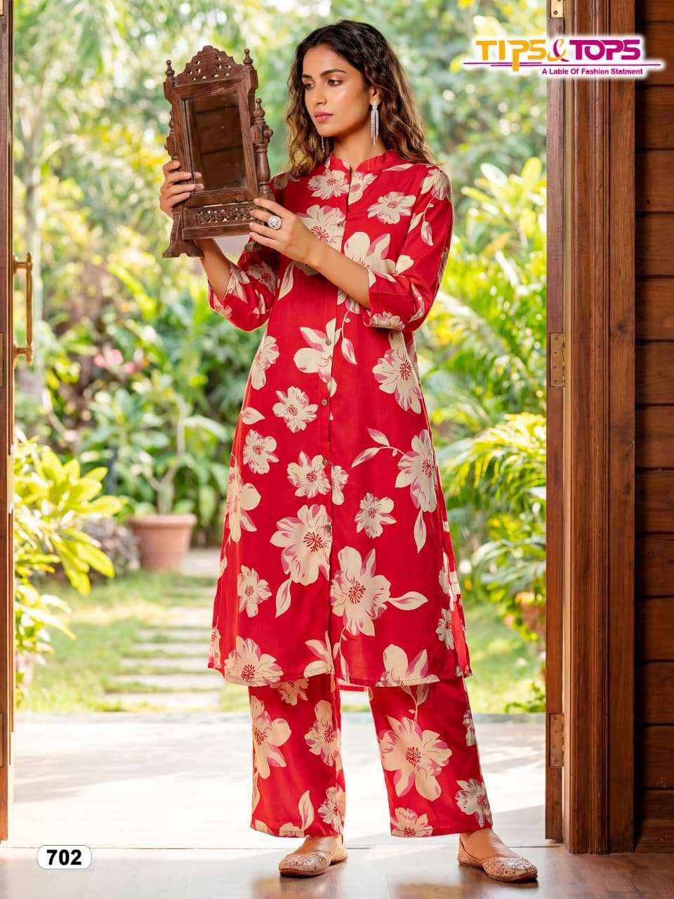 TIPS AND TOPS CINDERELLA VOL 7 RAYON PRINT FANCY KURTI WITH BOTTOM PAIR WHOLESALE RATE ( 6 PCS CATALOG )