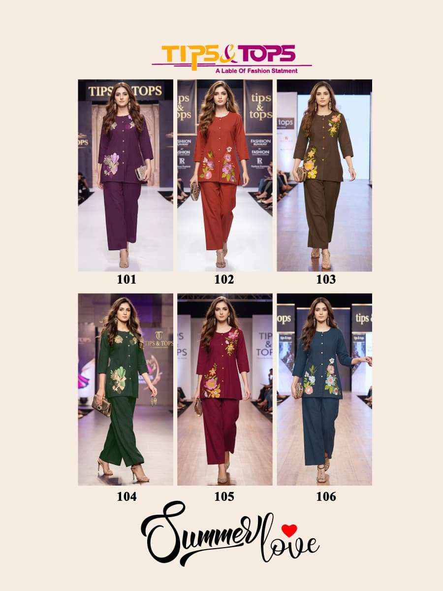 Tips And Tops Summer Love Cotton  Co ord Set Wholesale Price ( 6 Pcs Catalogue )
